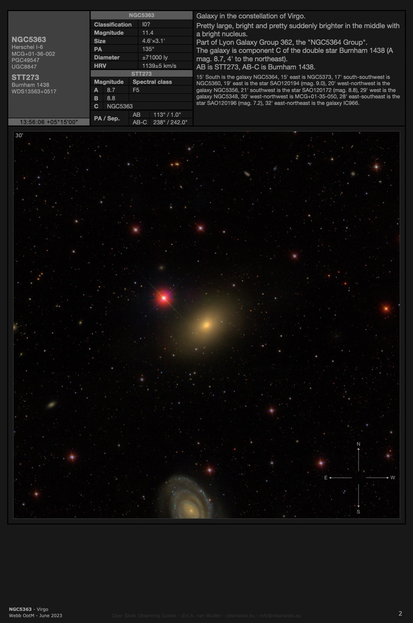 Galaxy NGC5363 in Virgo Galaxy NGC5363 in Virgo
