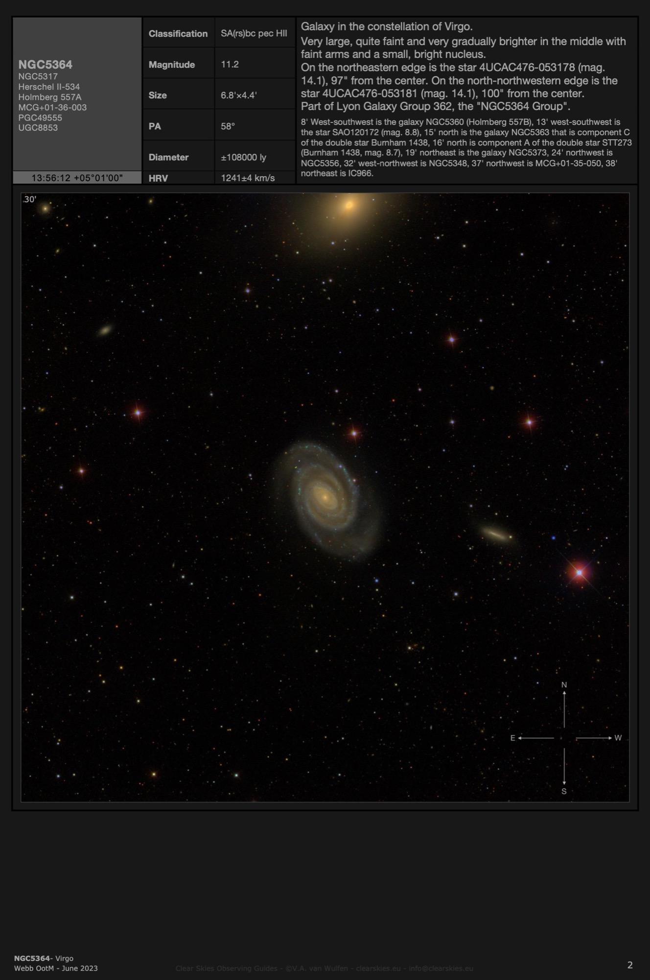 Galaxy NGC5364 in Virgo Galaxy NGC5364 in Virgo