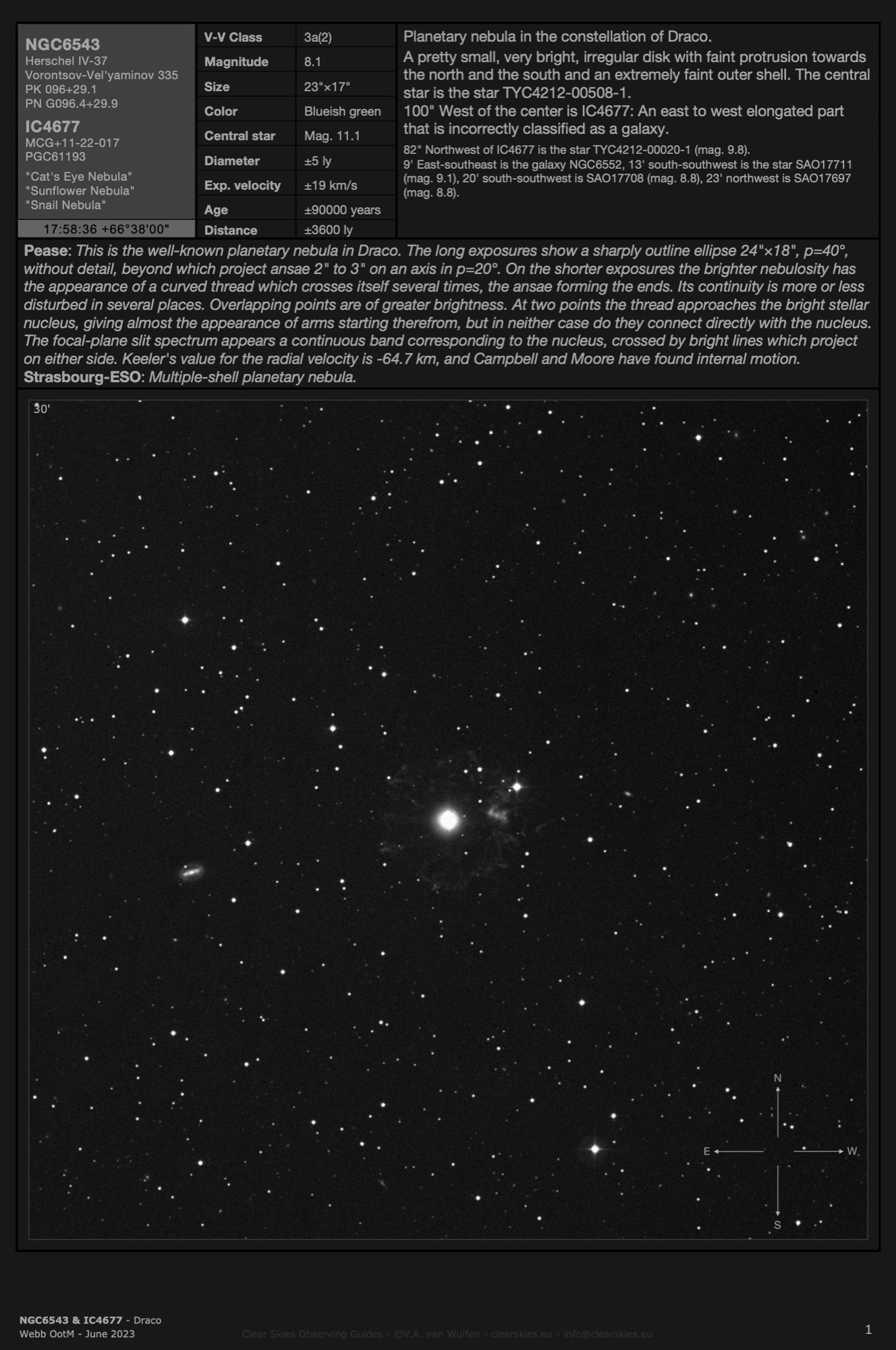Planetary nebula NGC6543 - the "Cat's Eye" in Draco Planetary nebula NGC6543 - the "Cat's Eye" in Draco