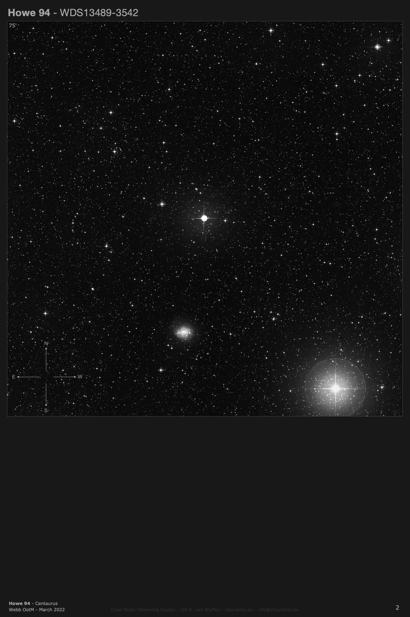 Howe 94 (WDS13849-3542) in Centaurus Howe 94 (WDS13849-3542) in Centaurus