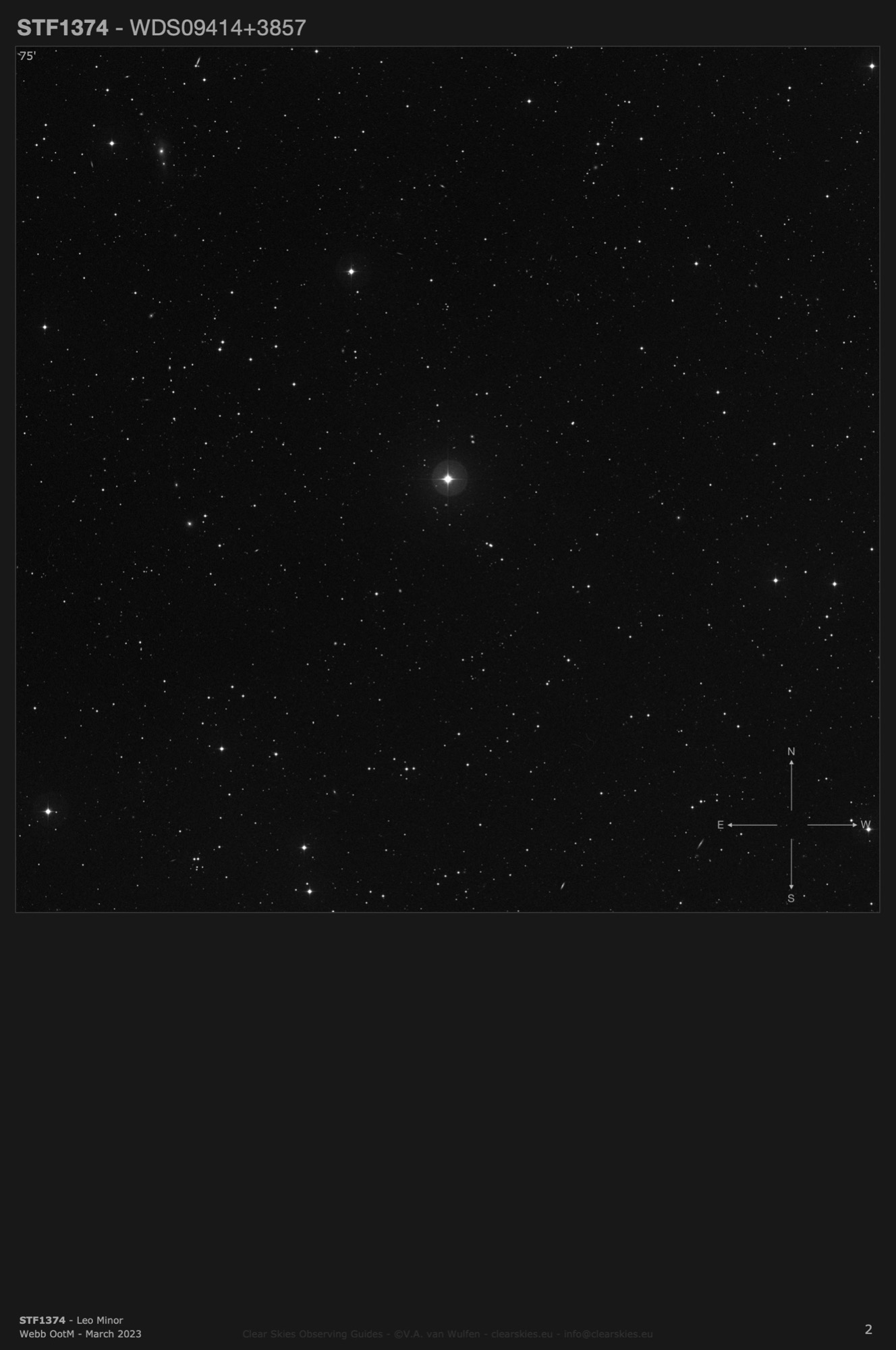 STF1374 (WDS09414+3857) in Leo Minor STF1374 (WDS09414+3857) in Leo Minor