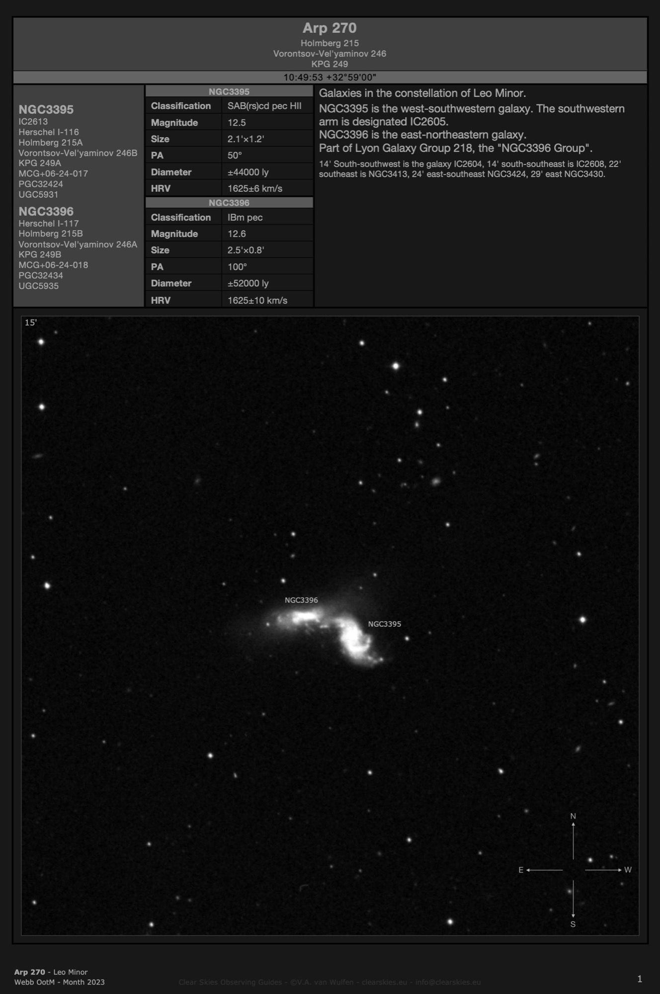 Galaxy pair Arp 270 (NGC3395 & NGC3396) in Leo Minor Galaxy pair Arp 270 (NGC3395 & NGC3396) in Leo Minor