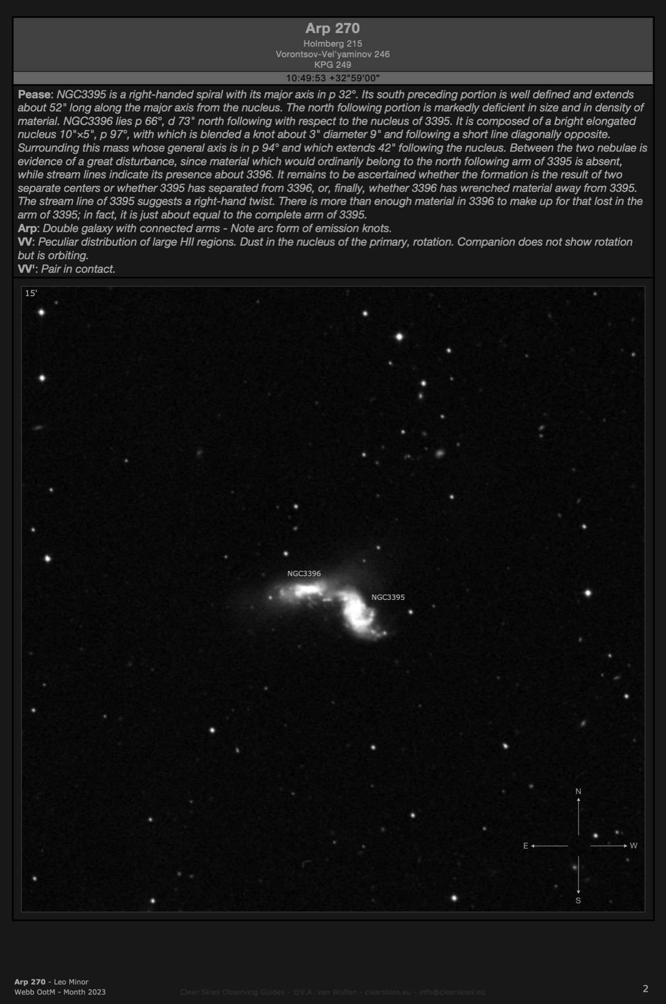 Galaxy pair Arp 270 (NGC3395 & NGC3396) in Leo Minor Galaxy pair Arp 270 (NGC3395 & NGC3396) in Leo Minor