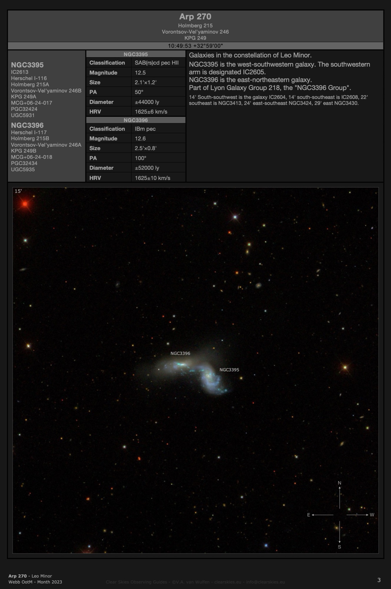 Galaxy pair Arp 270 (NGC3395 & NGC3396) in Leo Minor Galaxy pair Arp 270 (NGC3395 & NGC3396) in Leo Minor