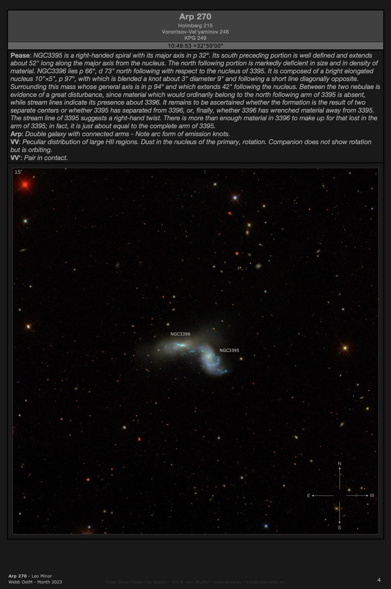 Galaxy pair Arp 270 (NGC3395 & NGC3396) in Leo Minor Galaxy pair Arp 270 (NGC3395 & NGC3396) in Leo Minor