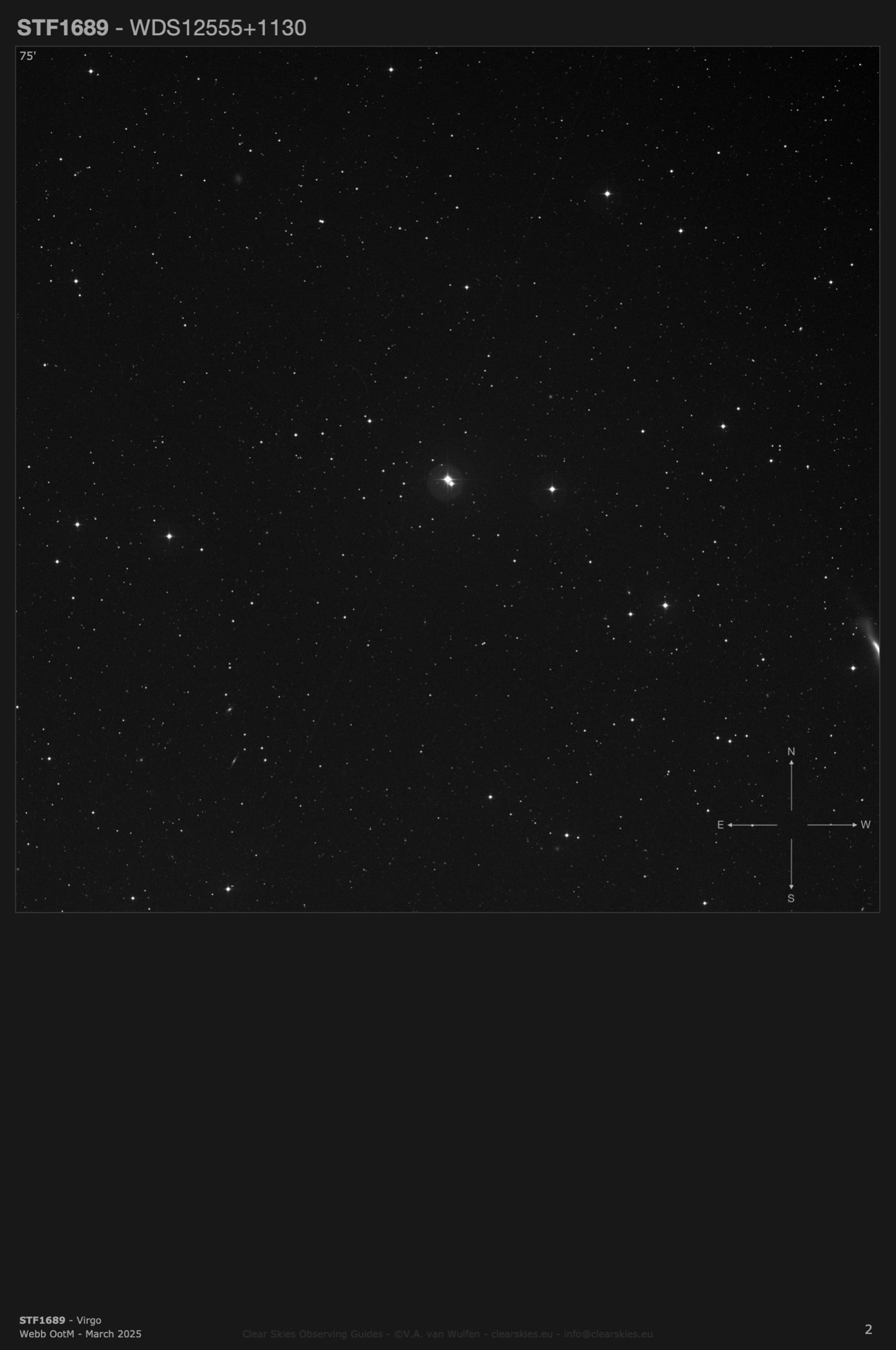 Double star Double star STF1689 (WDS12555+1130) in Virgo Double star Double star STF1689 (WDS12555+1130) in Virgo
