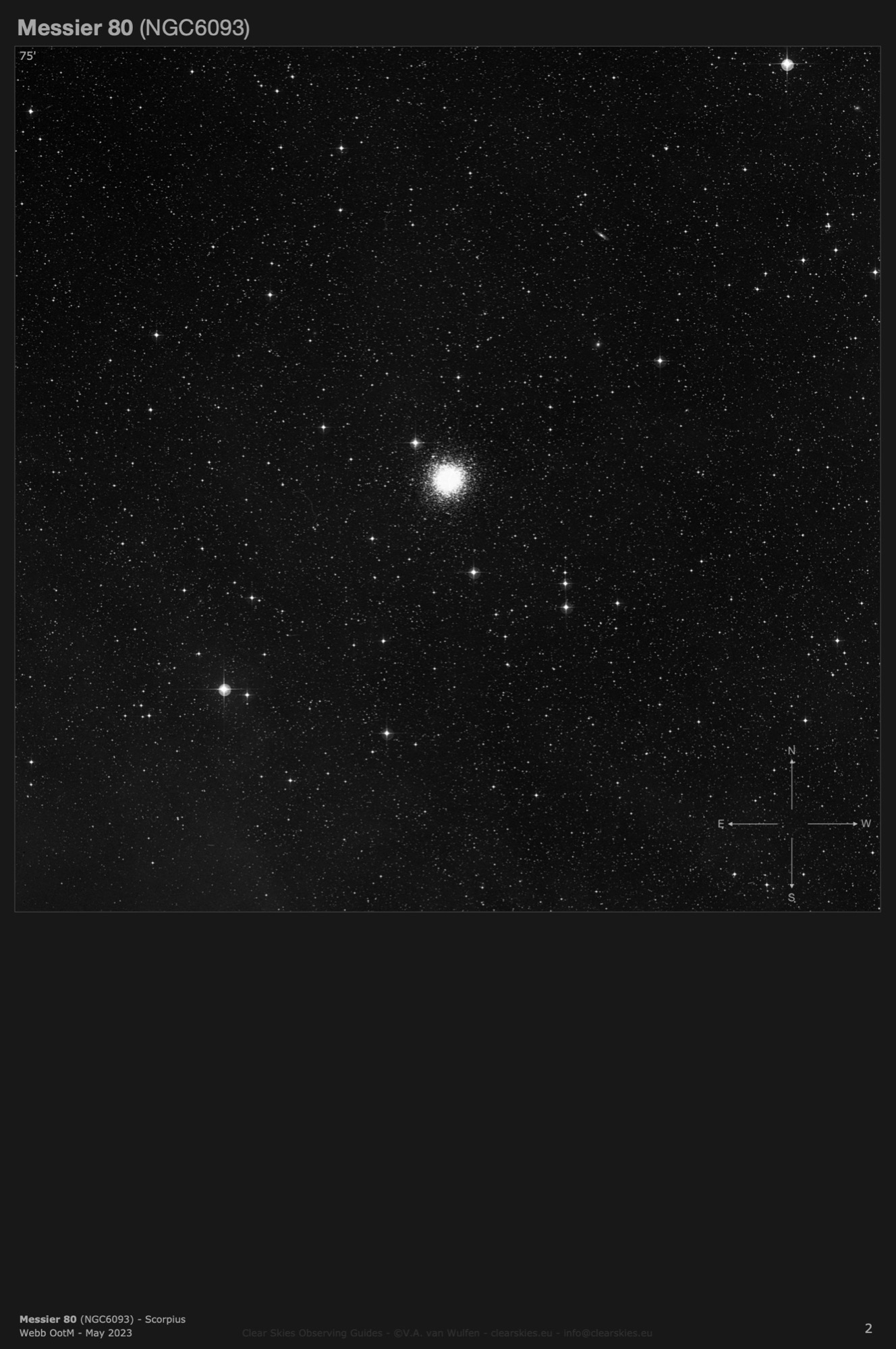 Globular cluster Messier 80 (NGC6093) in Scorpius Globular cluster Messier 80 (NGC6093) in Scorpius