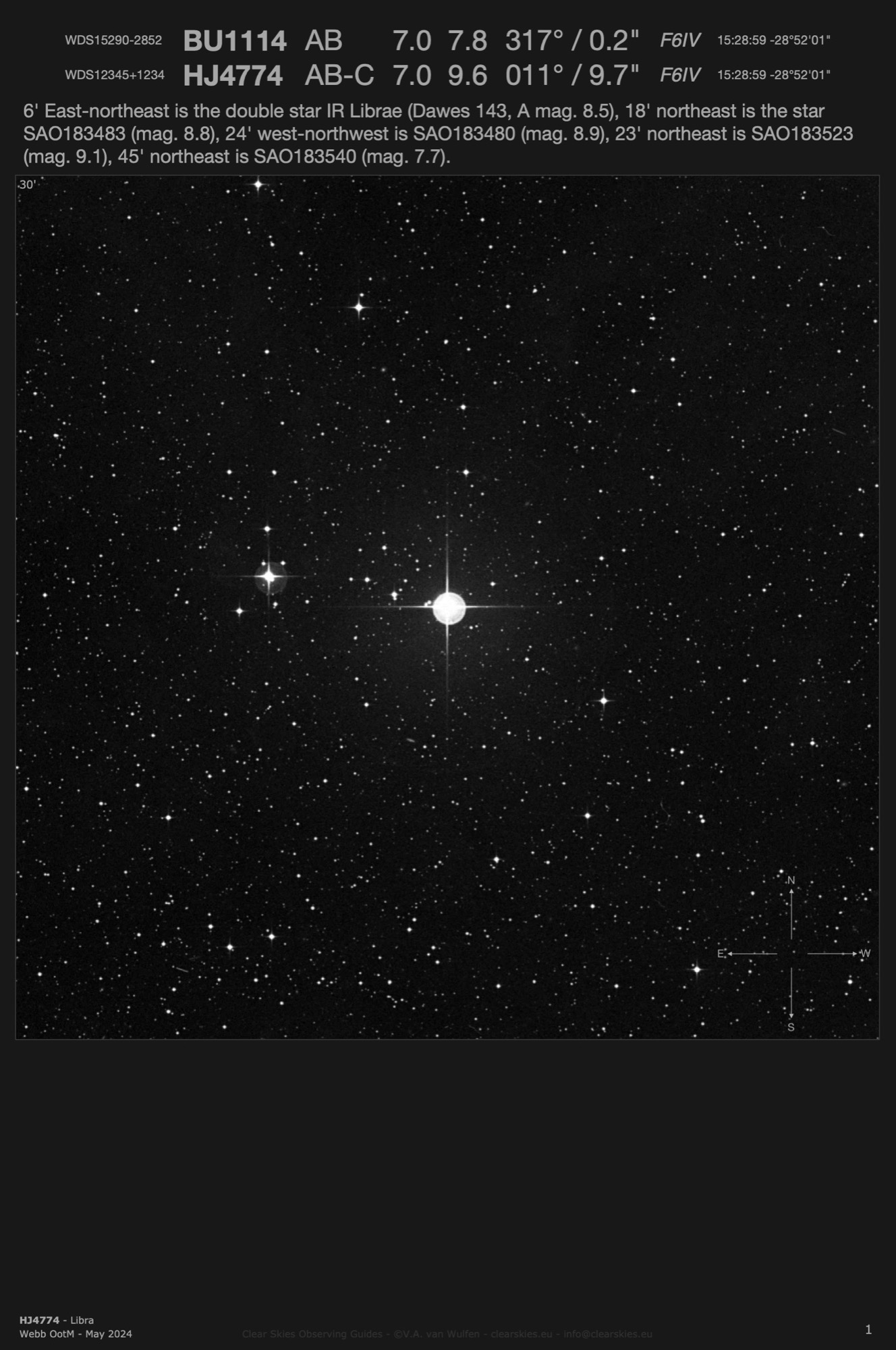 HJ4774 (WDS15290-2852) in Libra HJ4774 (WDS15290-2852) in Libra