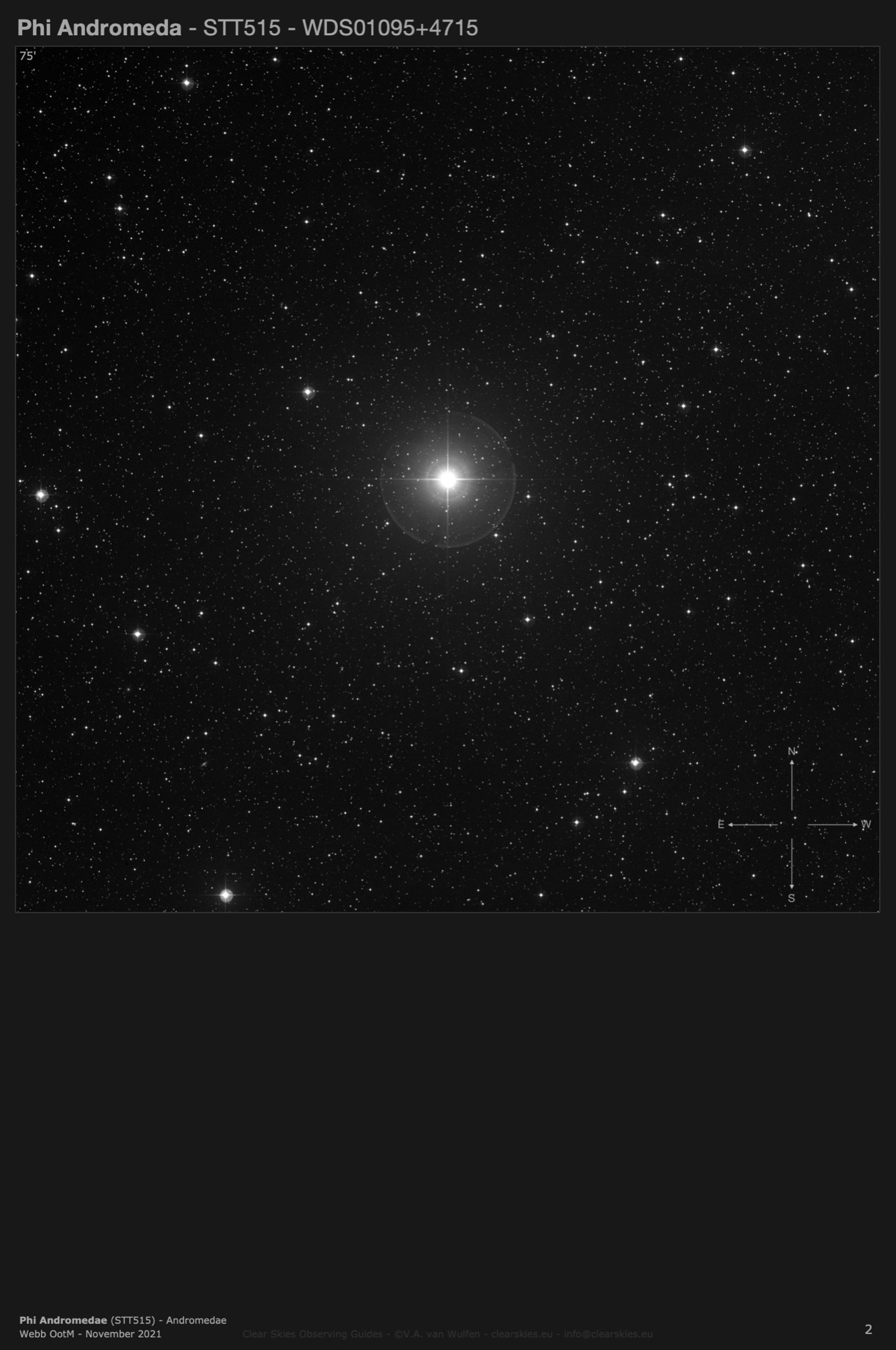 Phi Andromedae - STT515 (WDS01095+4715) in Andromeda Phi Andromedae - STT515 (WDS01095+4715) in Andromeda