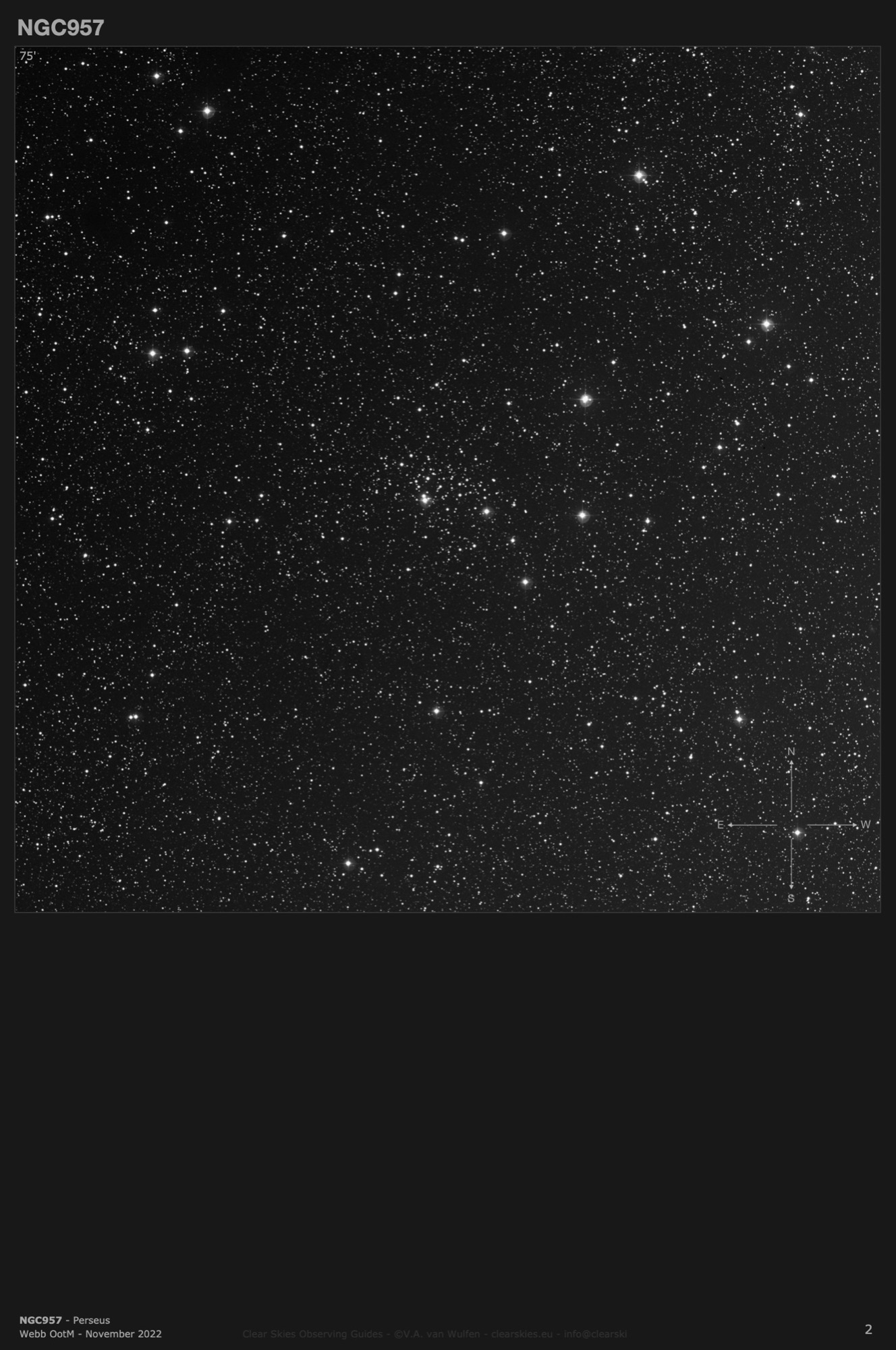 Open cluster NGC957 in Perseus Open cluster NGC957 in Perseus