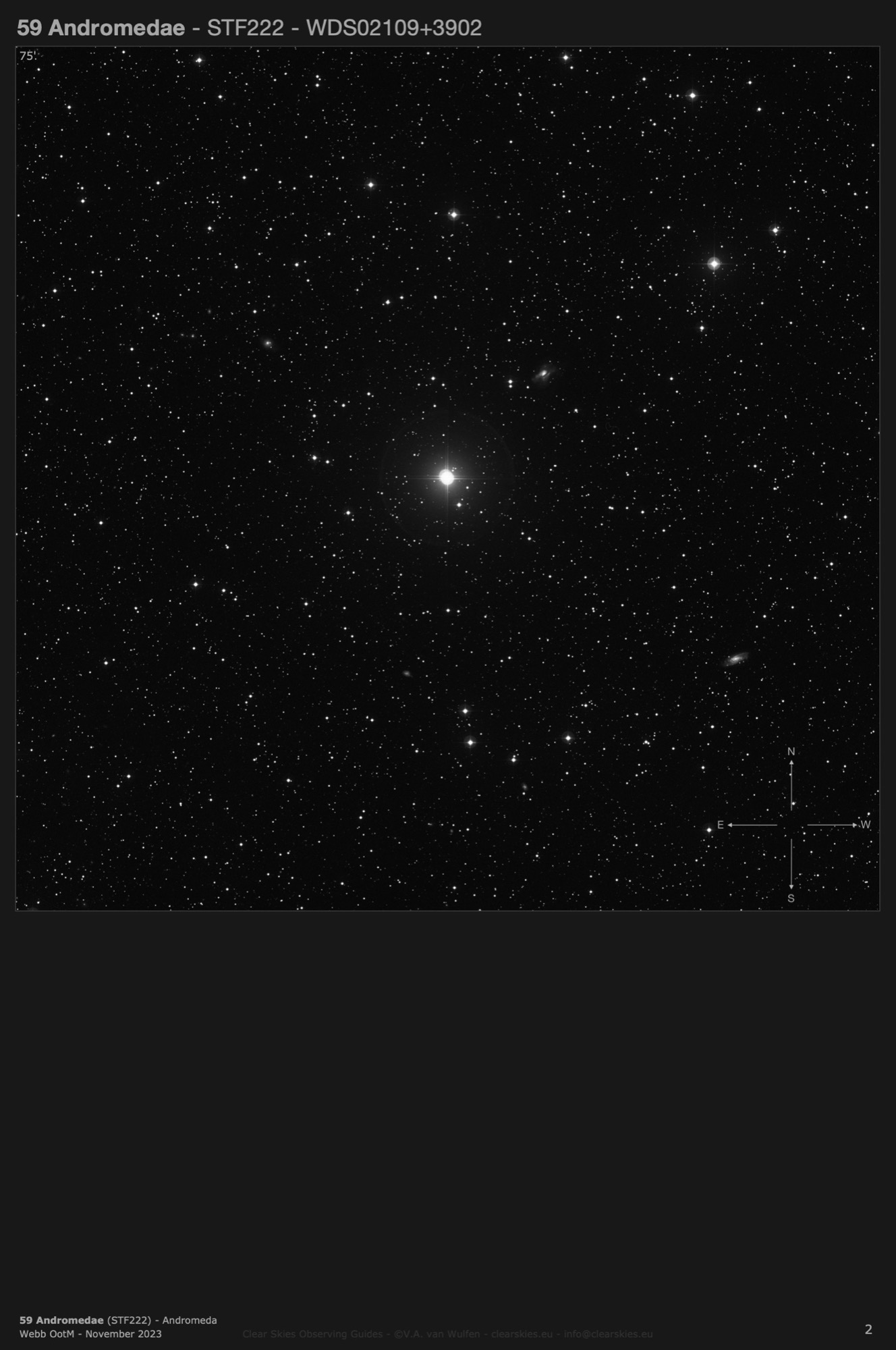 59 Andromedae (STF222 - WDS02109-3902) in Andromeda 59 Andromedae (STF222 - WDS02109-3902) in Andromeda