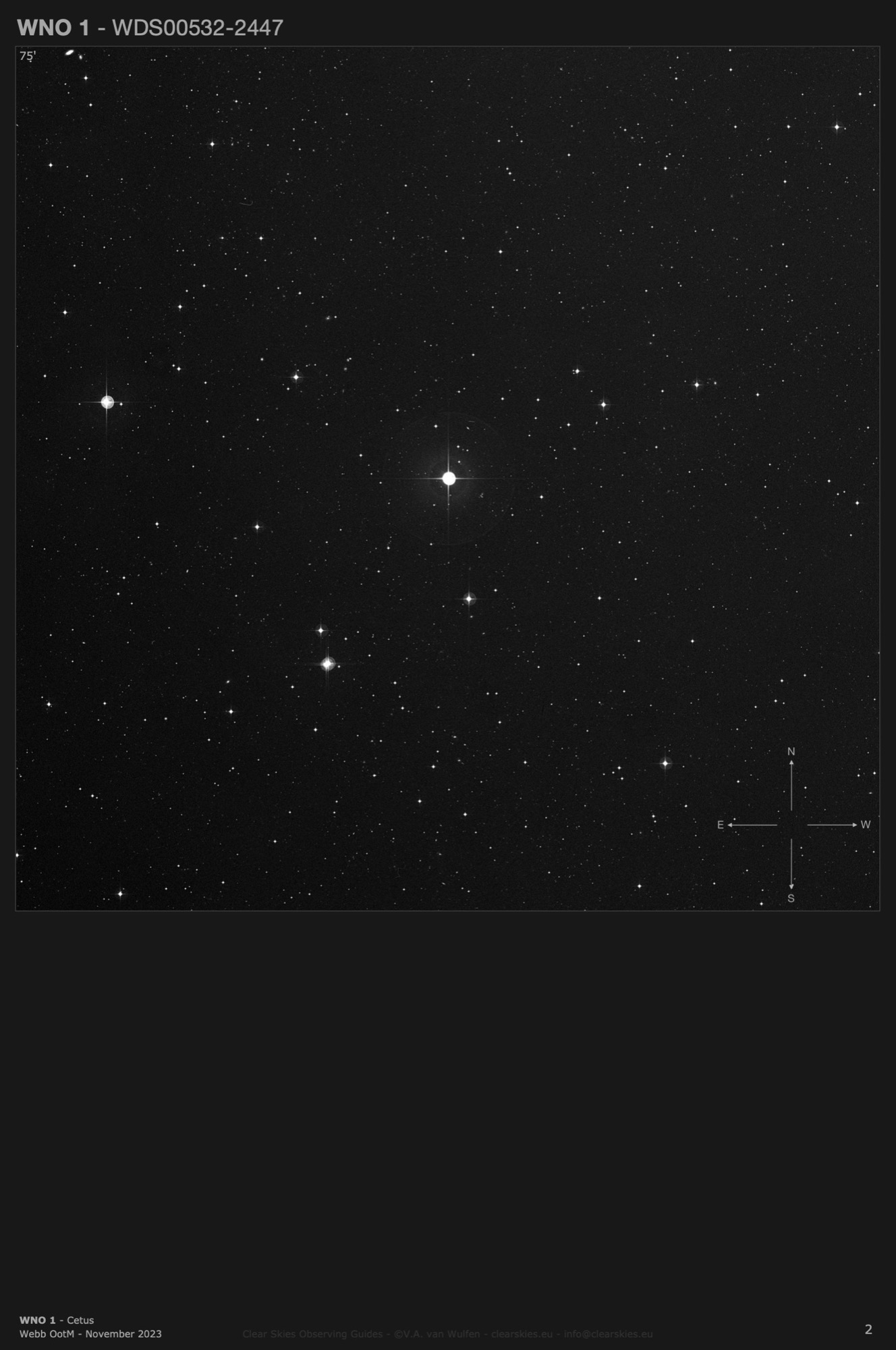 WNO 1 (WDS00532-2447) in Cetus WNO 1 (WDS00532-2447) in Cetus