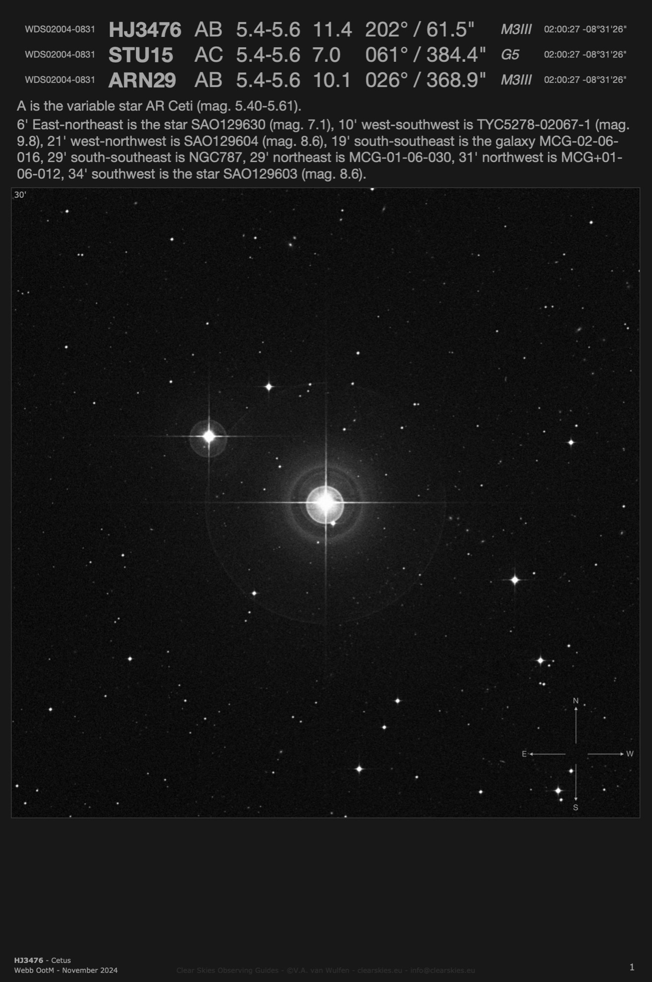 HJ3476 (WDS02004-0831) in Cetus HJ3476 (WDS02004-0831) in Cetus