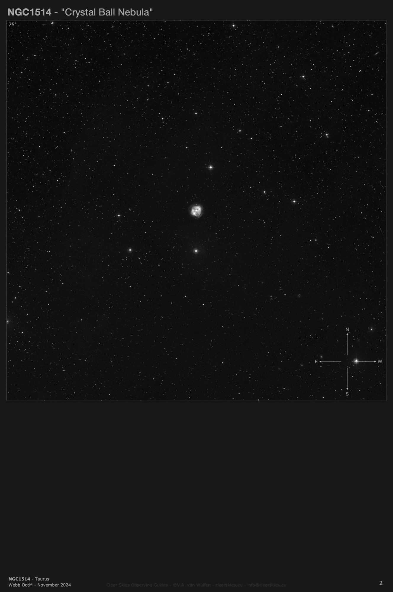 Planetary nebula NGC1514 - the "Crystal Ball" in Taurus Planetary nebula NGC1514 - the "Crystal Ball" in Taurus