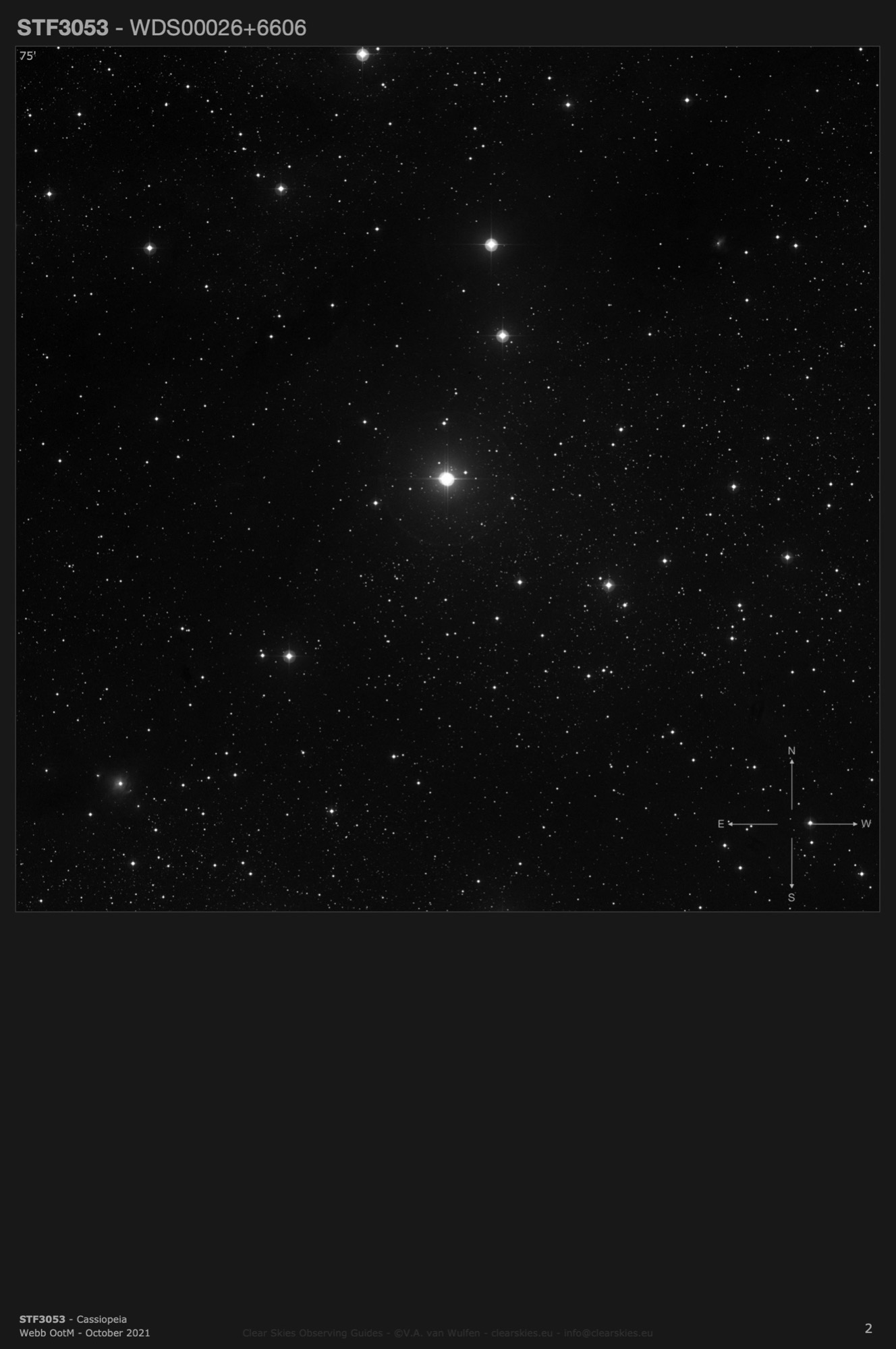 STF3053 (WDS00026+6606) in Cassiopeia STF3053 (WDS00026+6606) in Cassiopeia