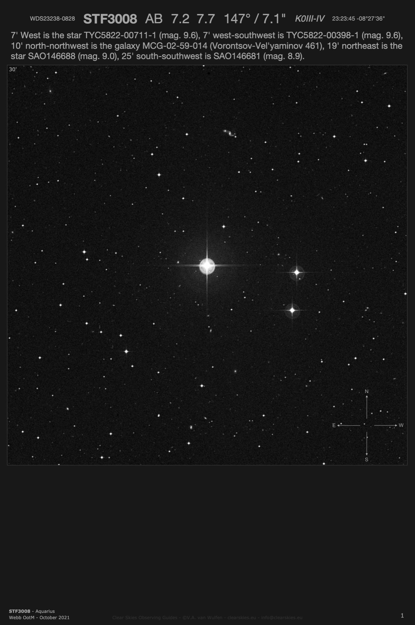 STF3008 (WDS23238-0828) in Aquarius STF3008 (WDS23238-0828) in Aquarius