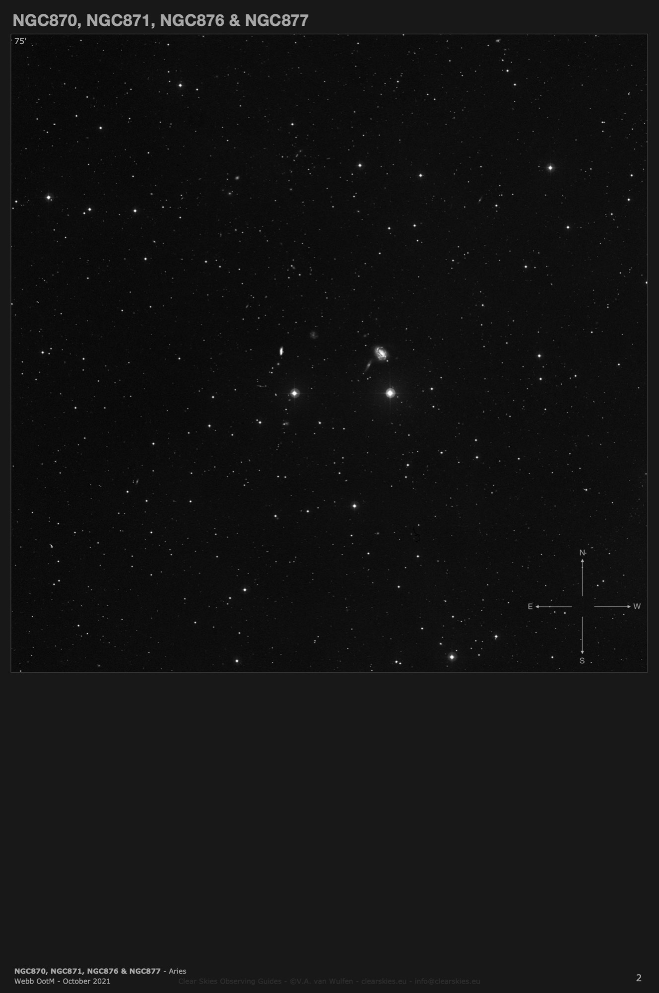 Galaxies NGC870, NGC871, NGC876 & NGC877 in Aries Galaxies NGC870, NGC871, NGC876 & NGC877 in Aries