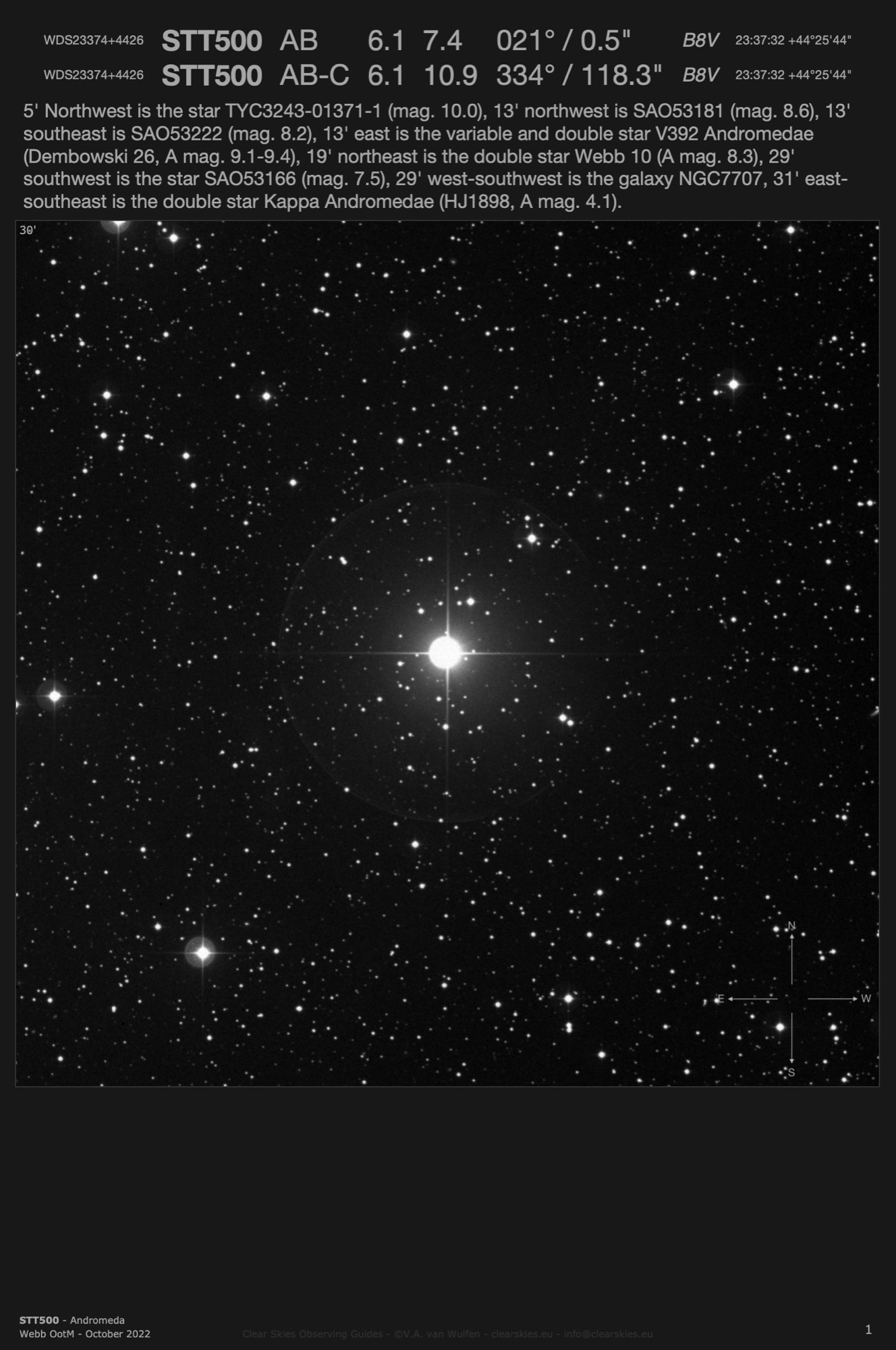 STT500 (WDS23374+4426) in Andromeda STT500 (WDS23374+4426) in Andromeda