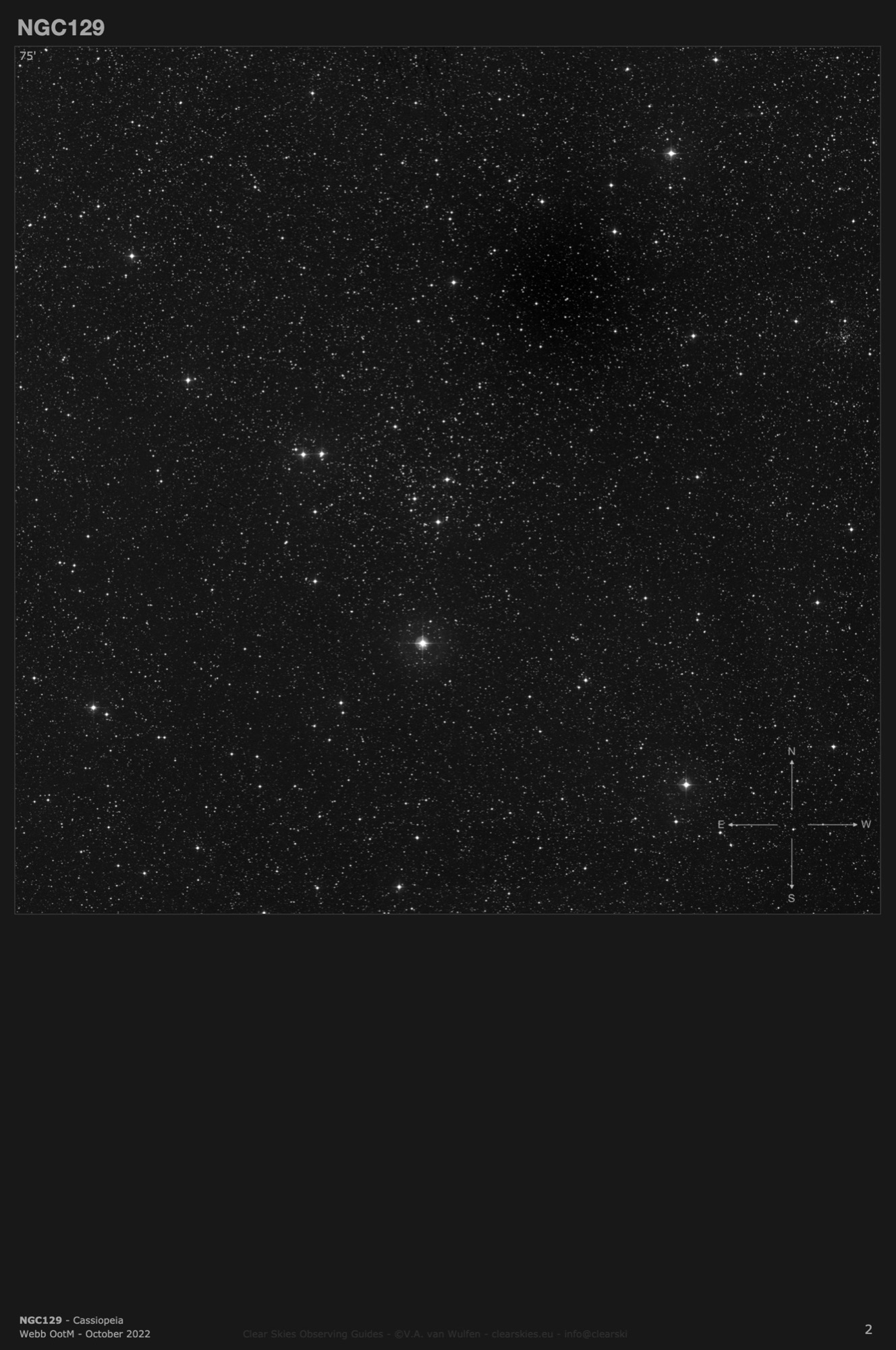 Open cluster NGC129 in Cassiopeia Open cluster NGC129 in Cassiopeia
