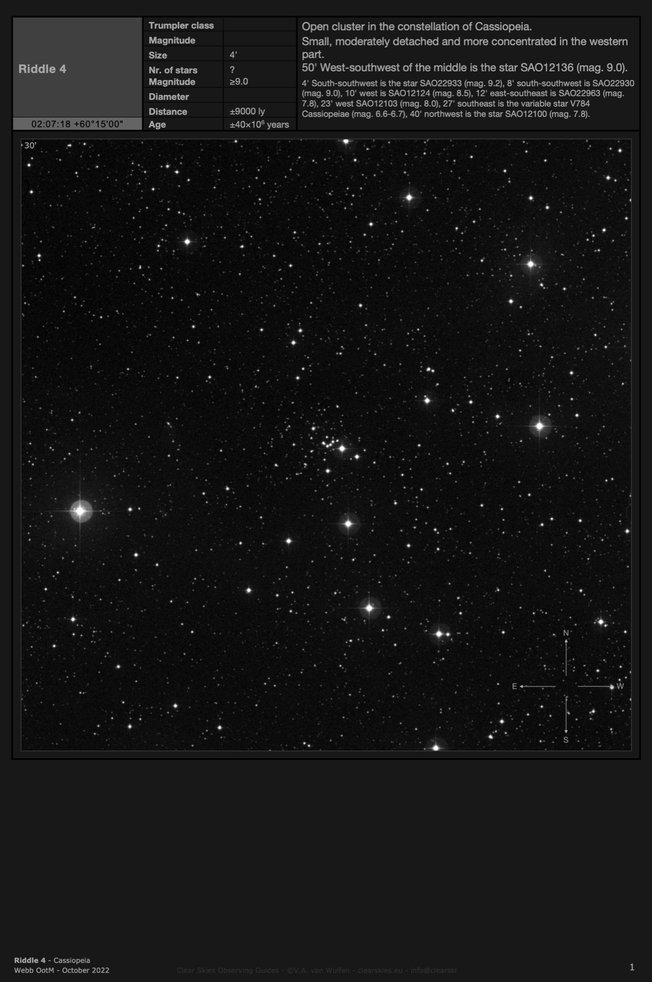 Open cluster Riddle 4 in Cassiopeia Open cluster Riddle 4 in Cassiopeia