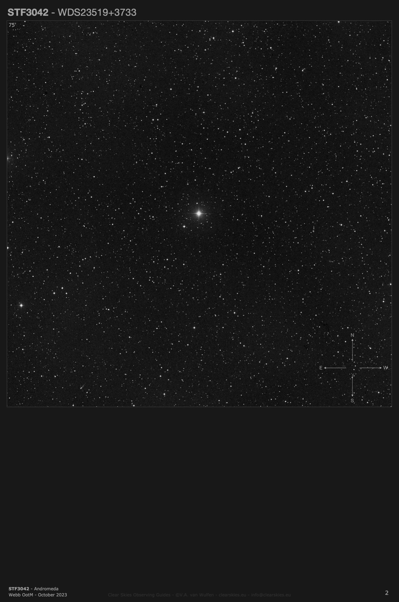 STF3042 (WDS23519+3753) in Andromeda STF3042 (WDS23519+3753) in Andromeda