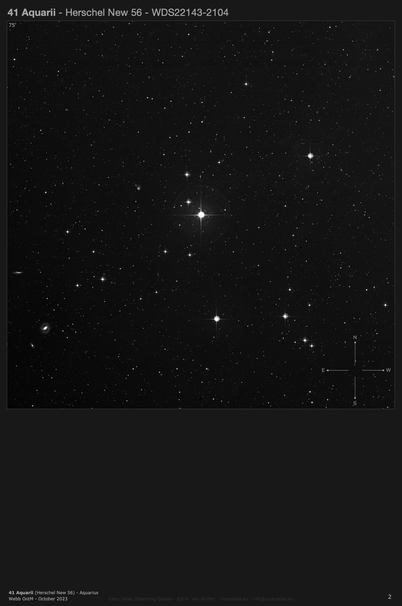 41 Aquarii (Herschel New 56 - WDS22143-2104) in Aquarius 41 Aquarii (Herschel New 56 - WDS22143-2104) in Aquarius