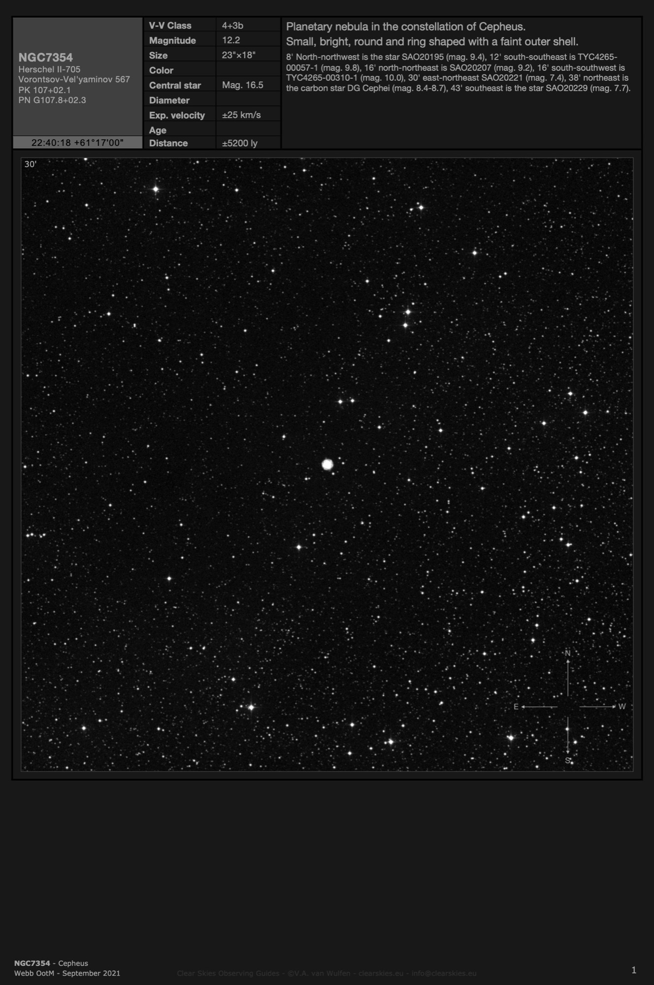 Planetary nebula NGC7354 in Cepheus Planetary nebula NGC7354 in Cepheus