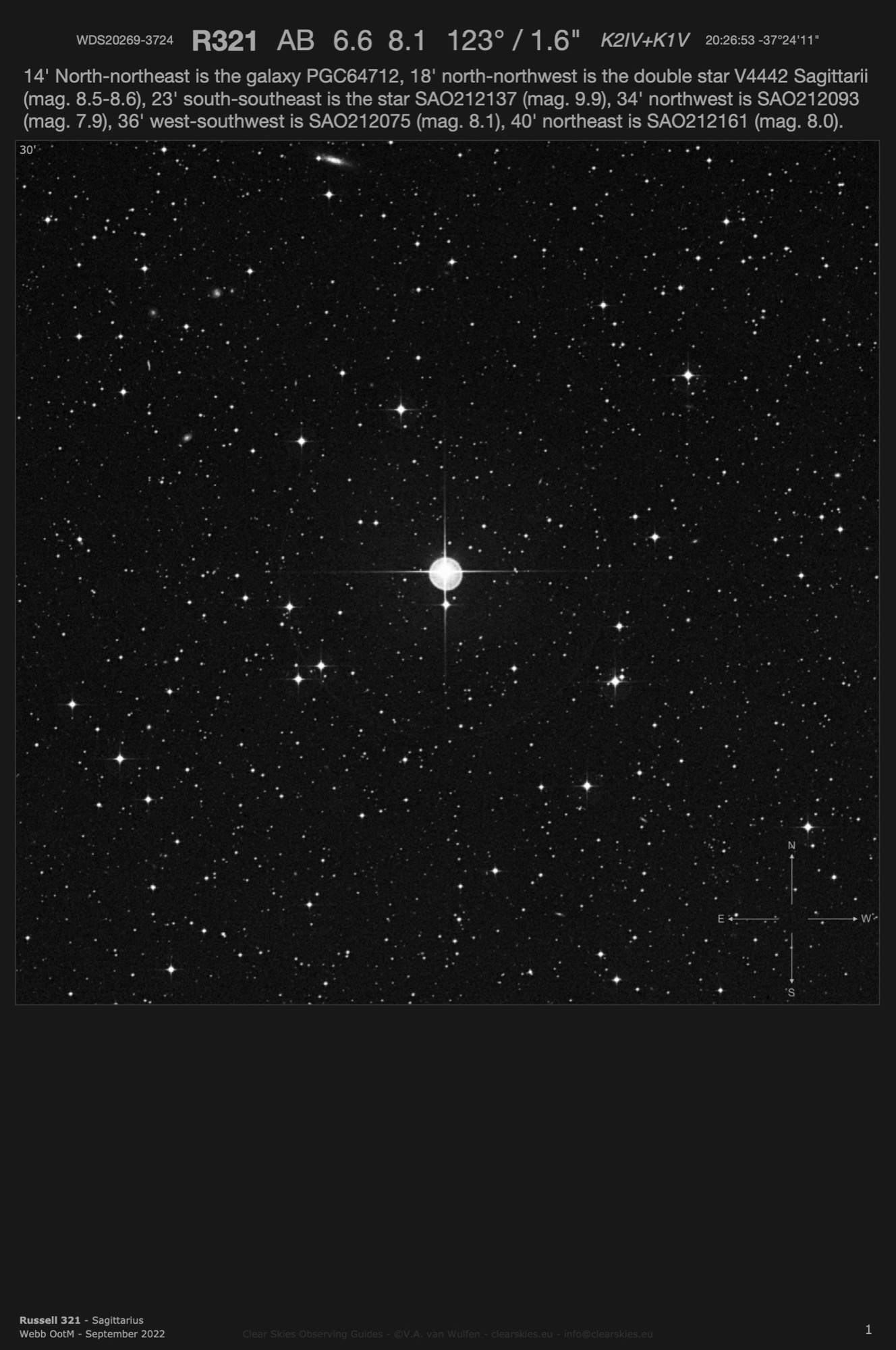 Russel 321 (WDS19043-2132) in Sagittarius Russel 321 (WDS19043-2132) in Sagittarius