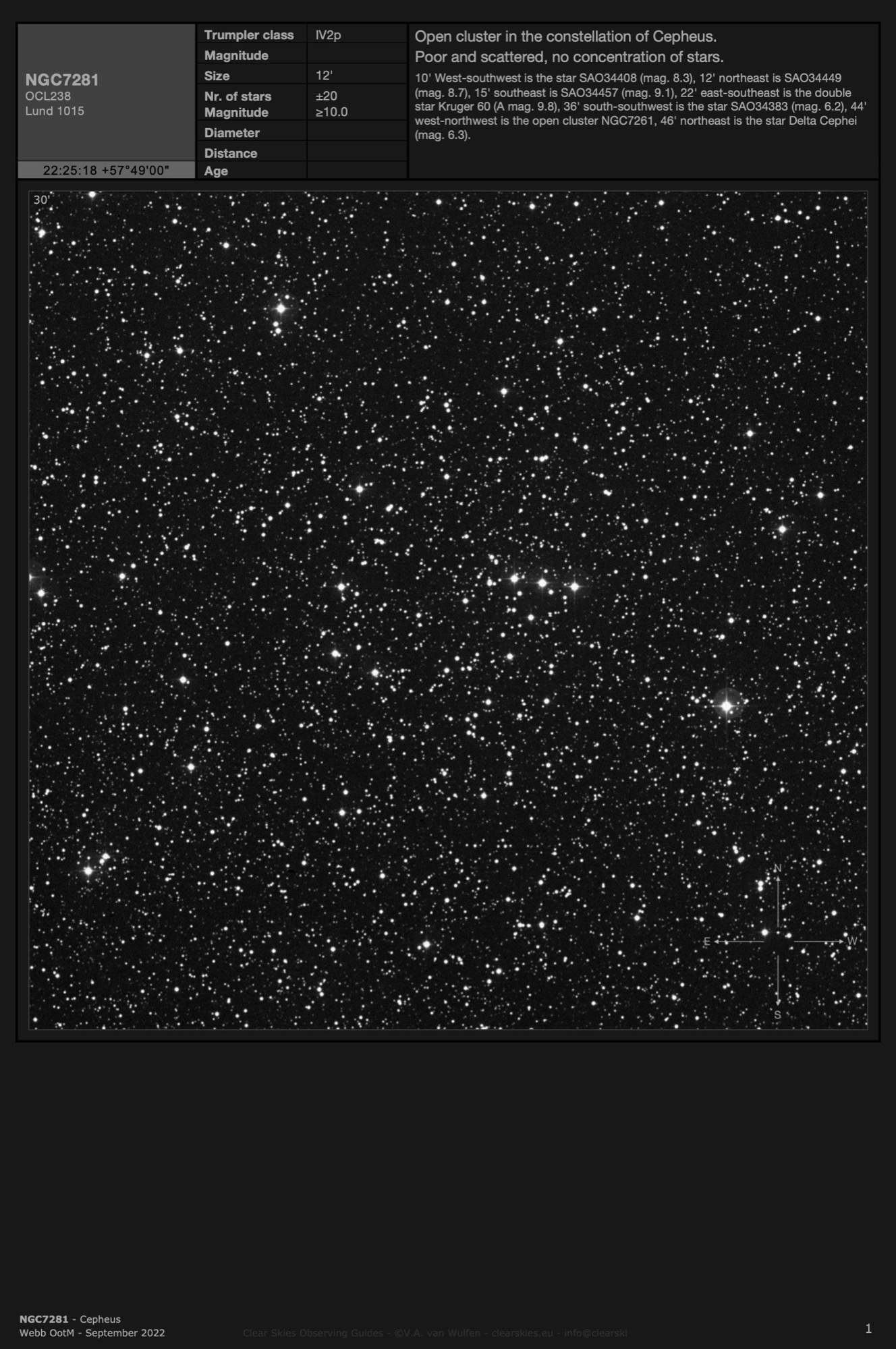 Open cluster NGC7281 in Cepheus Open cluster NGC7281 in Cepheus