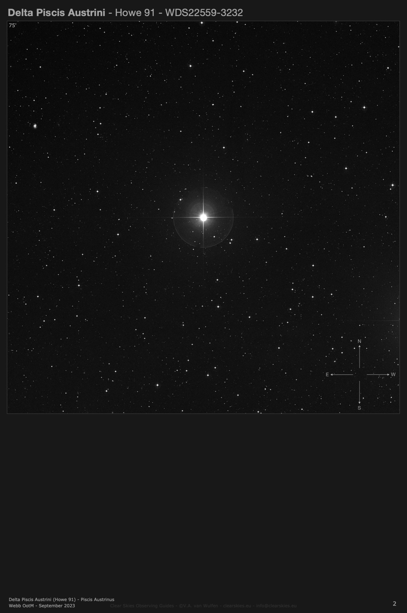 Delta Piscis Austrini (Howe 91 - WDS22559-3232) in Piscis Austrinus Delta Piscis Austrini (Howe 91 - WDS22559-3232) in Piscis Austrinus