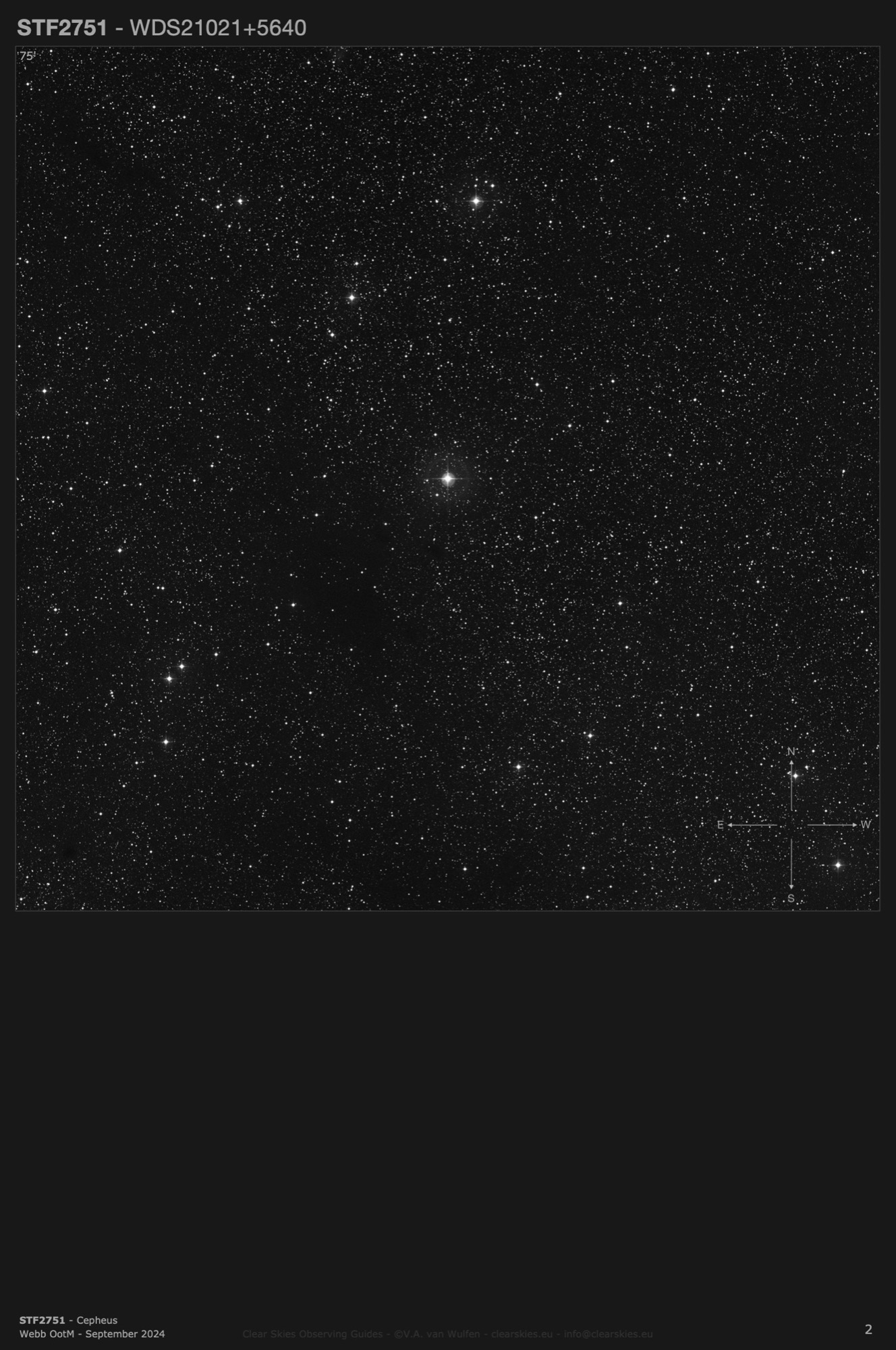 STF2751 (WDS21021+5640) in Cepheus STF2751 (WDS21021+5640) in Cepheus