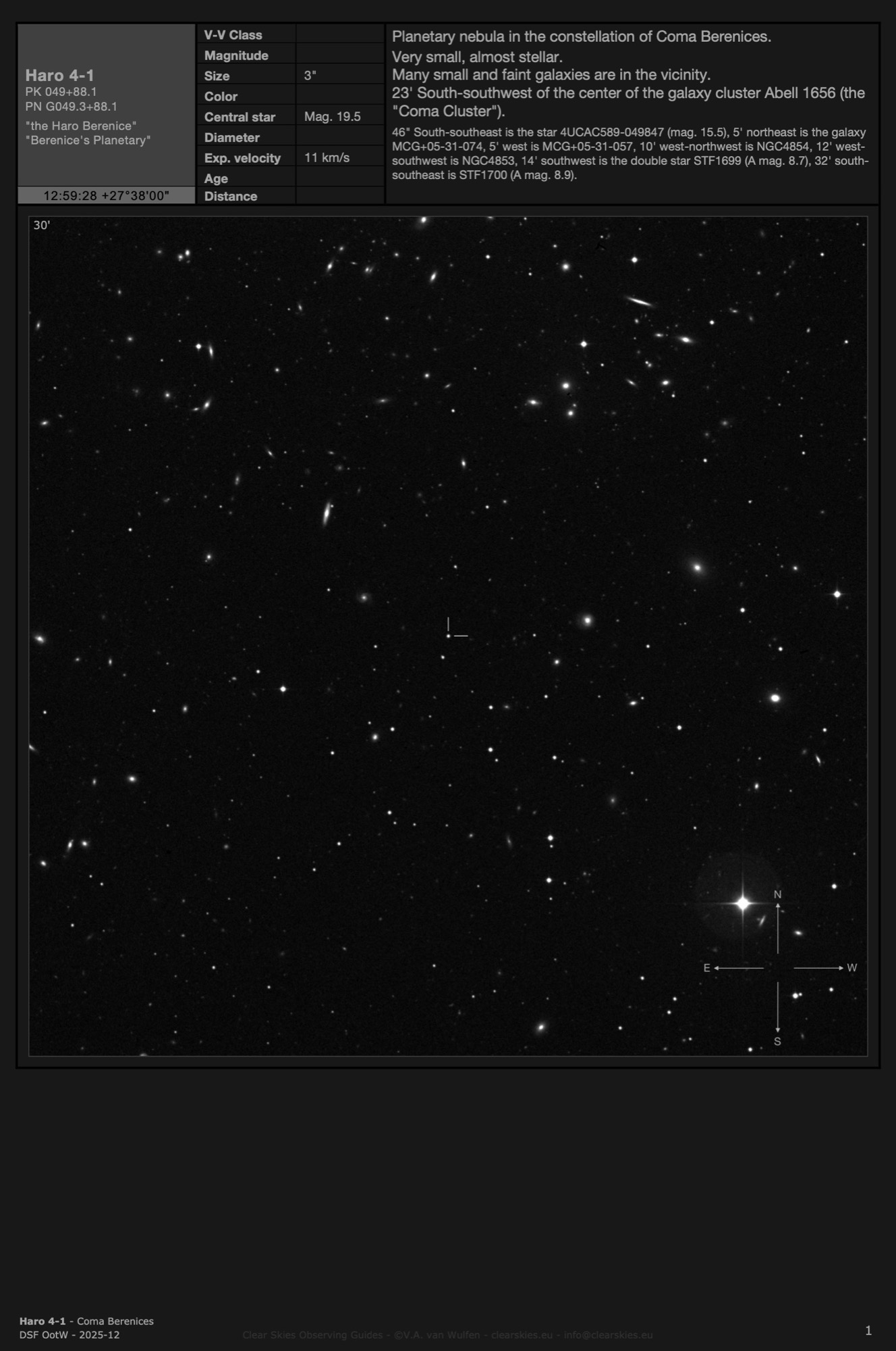 Planetary nebula Haro 4-1 (PK 049+88.1) - "the Haro Berenice" in Coma Berenices Planetary nebula Haro 4-1 (PK 049+88.1) - "the Haro Berenice" in Coma Berenices