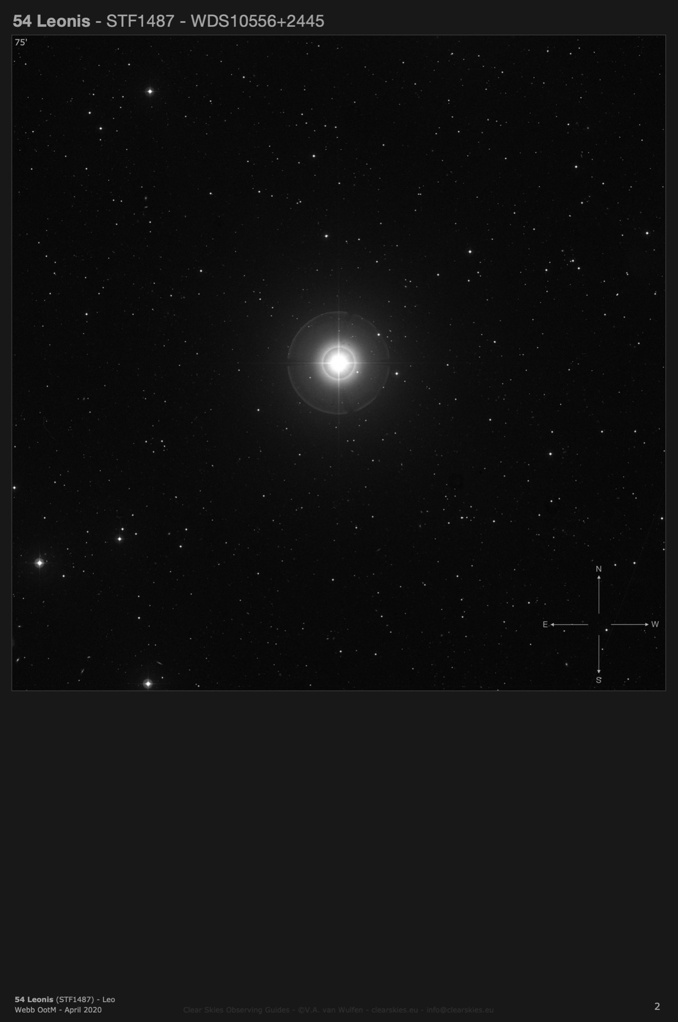 54 Leonis (STF1487 - WDS10556+2445) in Leo 54 Leonis (STF1487 - WDS10556+2445) in Leo