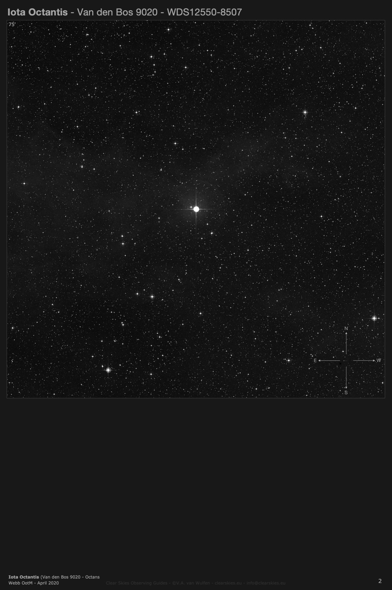 Iota Octantis (Van den Bos 9020 - WDS12550-8507 in Octans Iota Octantis (Van den Bos 9020 - WDS12550-8507 in Octans