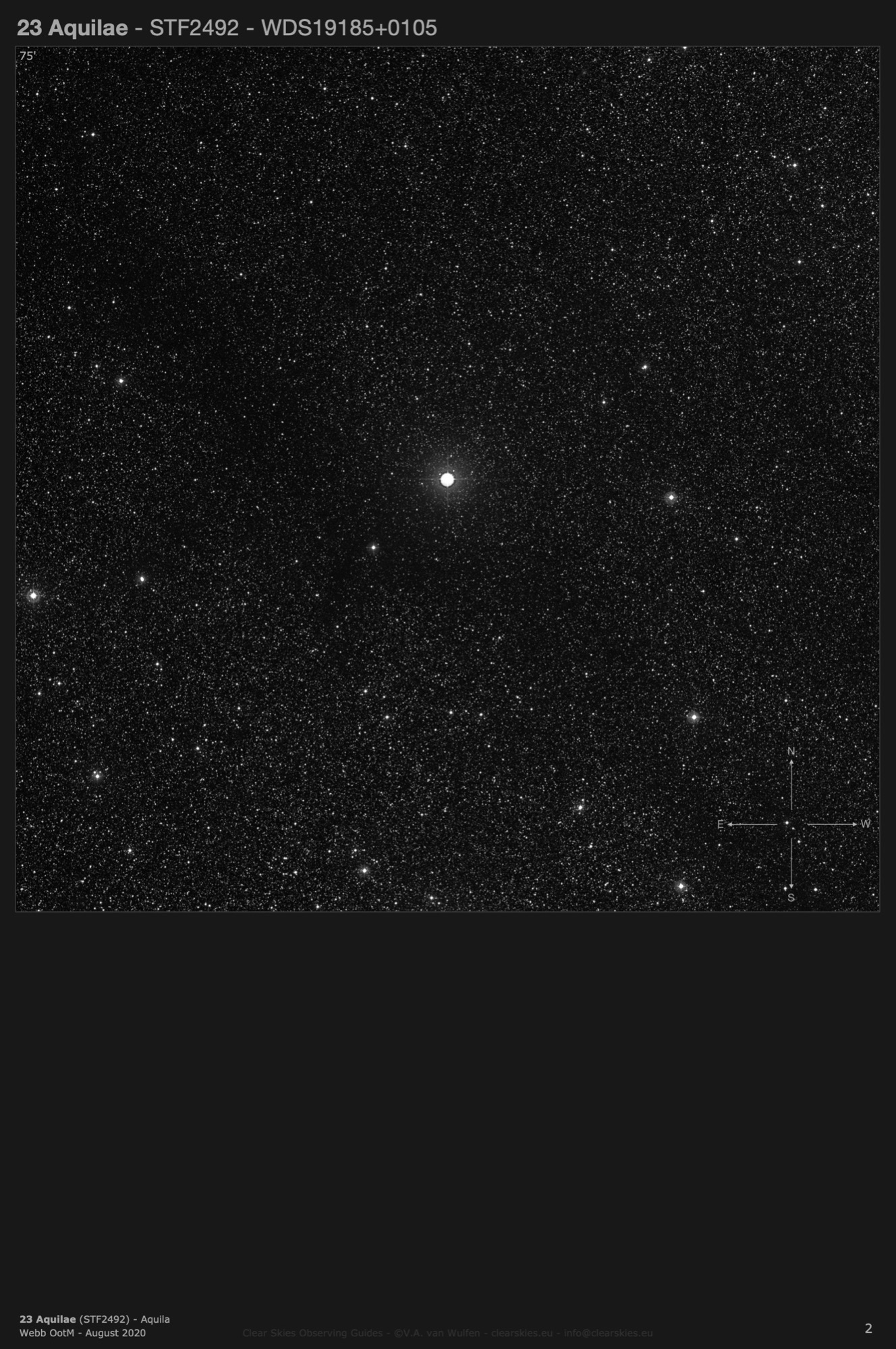 23 Aquilae (STF2492 - WDS19185+0105) in Aquila 23 Aquilae (STF2492 - WDS19185+0105) in Aquila