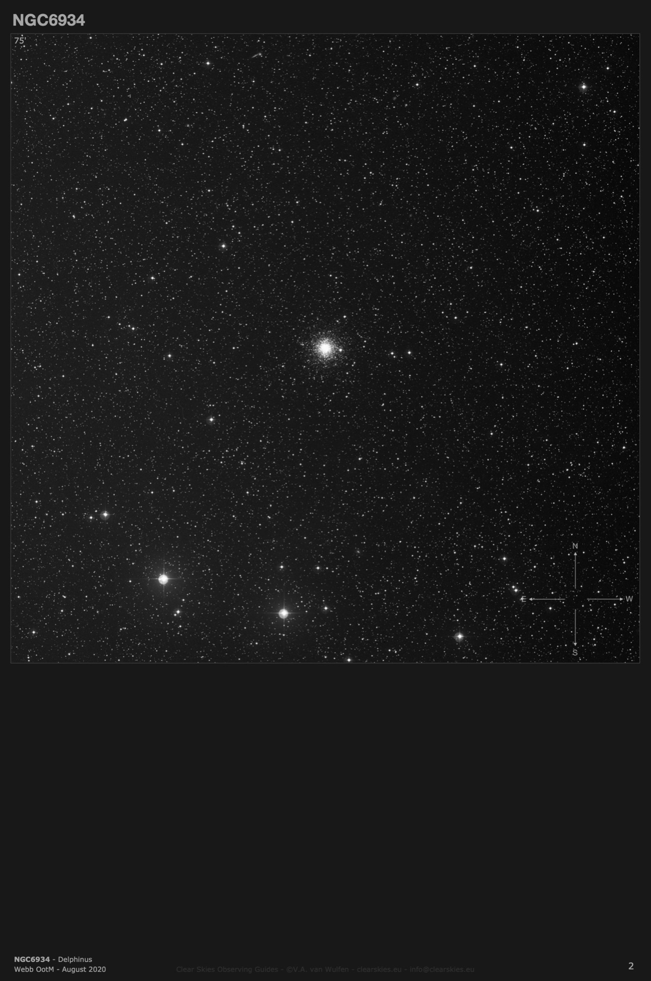 Globular cluster NGC6934 in Delphinus Globular cluster NGC6934 in Delphinus