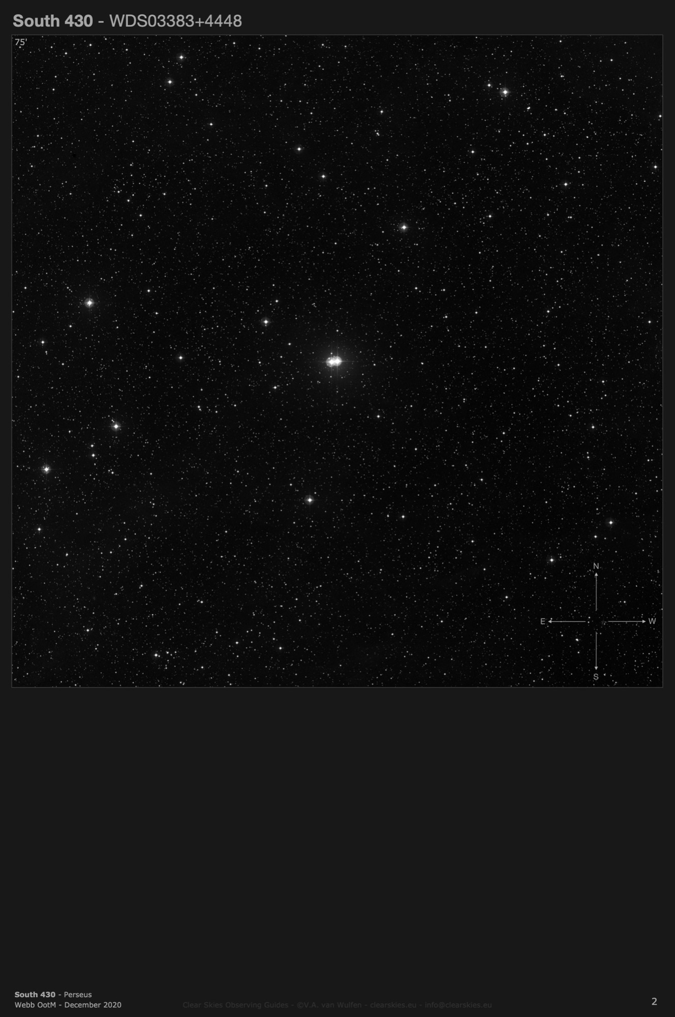 South 430 (WDS03383+4448) in Perseus South 430 (WDS03383+4448) in Perseus