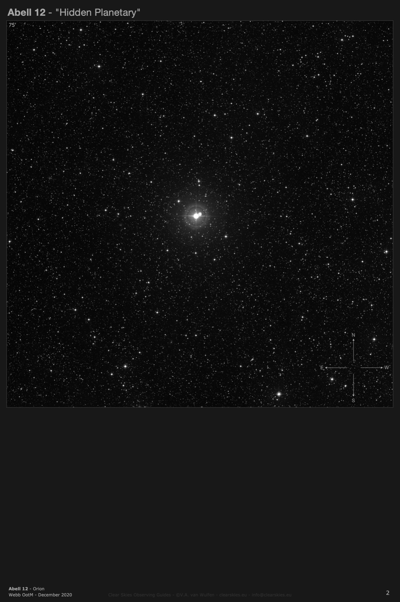 Planetary nebula Abell 12 - the "Hidden Planetary" in Orion