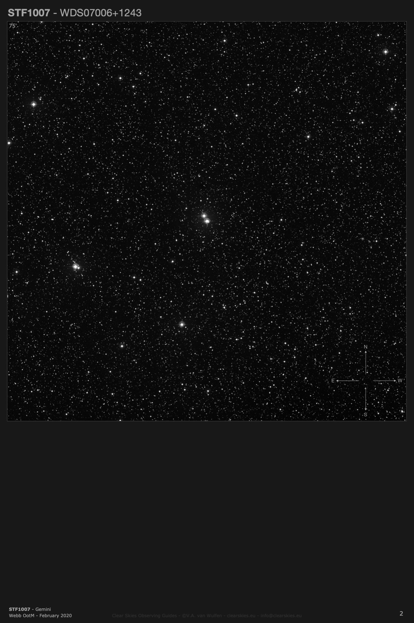 STF1007 (WDS07006+1243) in Gemini STF1007 (WDS07006+1243) in Gemini