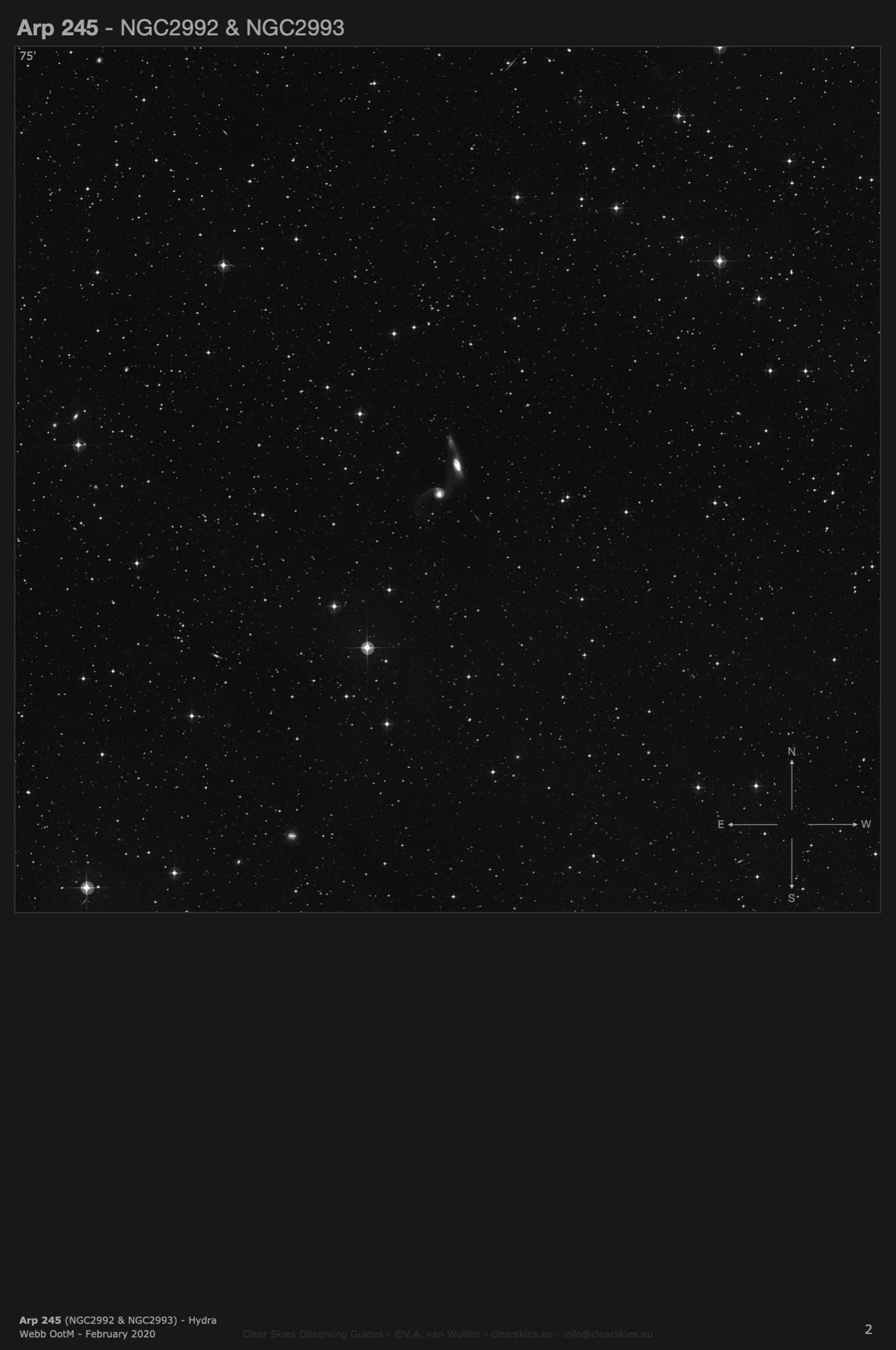 Galaxy pair Arp 245 (NGC2992 & NGC2993) in Hydra Galaxy pair Arp 245 (NGC2992 & NGC2993) in Hydra