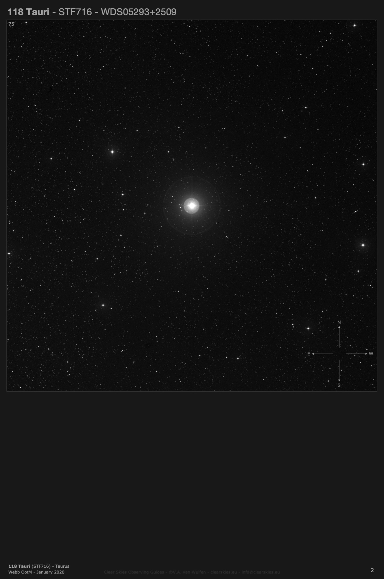 118 Tauri (STF716 - WDS05293+2509) in Taurus 118 Tauri (STF716 - WDS05293+2509) in Taurus