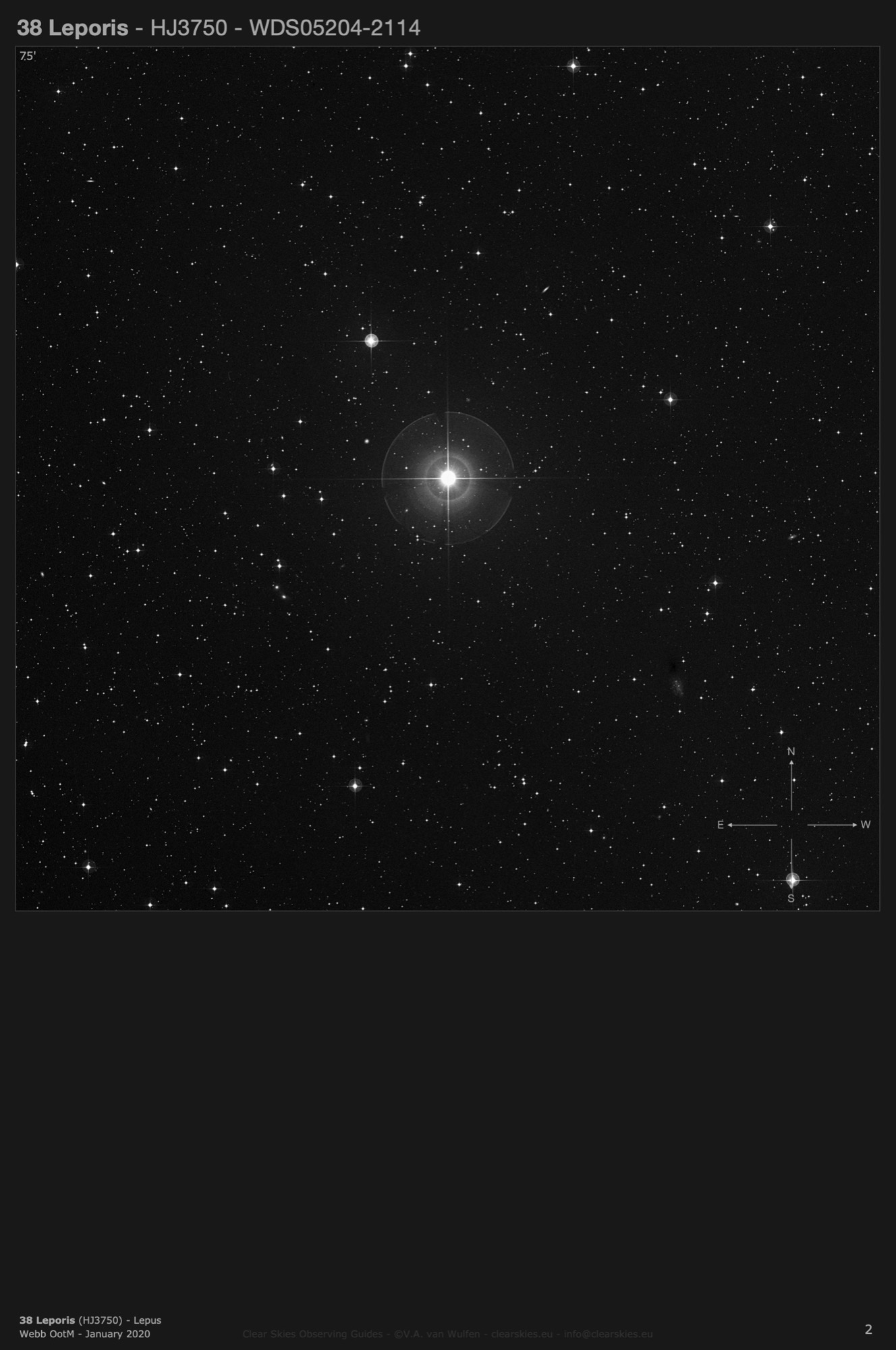 38 Leporis (HJ3750 - WDS05204-2114) in Lepus 38 Leporis (HJ3750 - WDS05204-2114) in Lepus