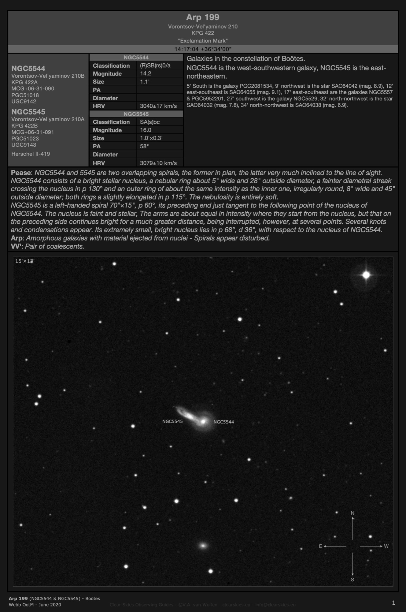 Galaxy pair Arp 199 (NGC5544 & NGC5545) - the "Exclamation Mark" in Boötes Galaxy pair Arp 199 (NGC5544 & NGC5545) - the "Exclamation Mark" in Boötes
