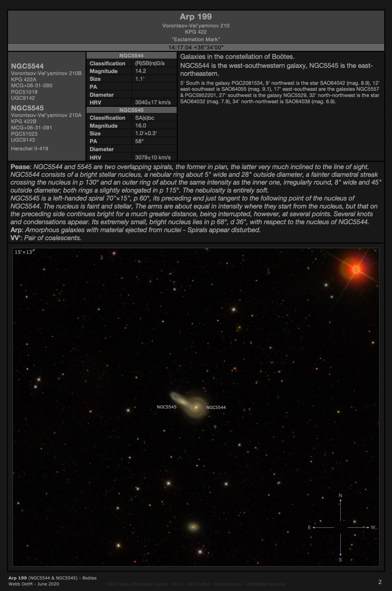 Galaxy pair Arp 199 (NGC5544 & NGC5545) - the "Exclamation Mark" in Boötes Galaxy pair Arp 199 (NGC5544 & NGC5545) - the "Exclamation Mark" in Boötes