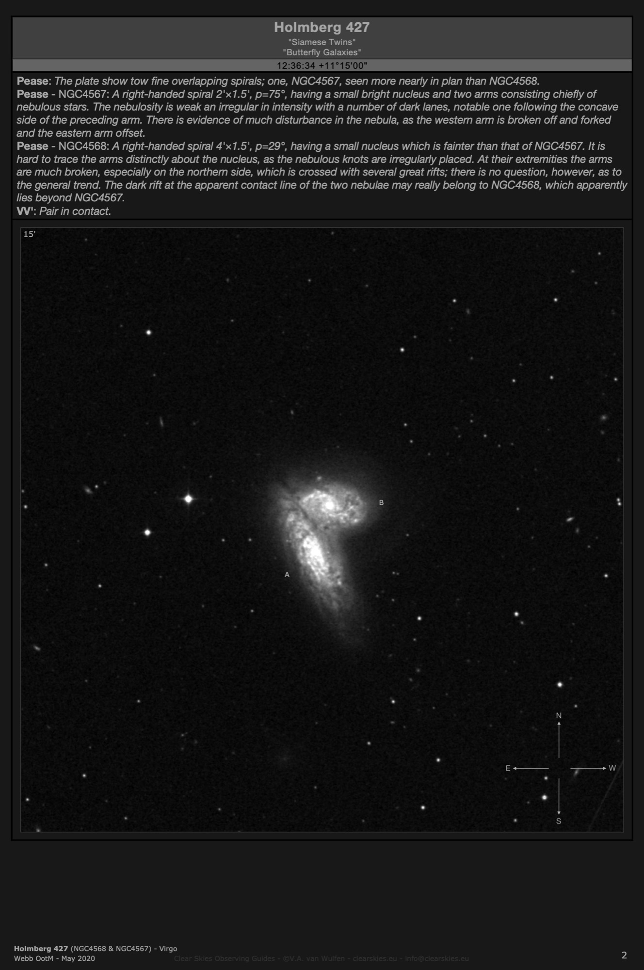 Galaxy pair Holmberg 427 (NGC4568 & NGC4567) - the "Siamese Twins" in Virgo Galaxy pair Holmberg 427 (NGC4568 & NGC4567) - the "Siamese Twins" in Virgo