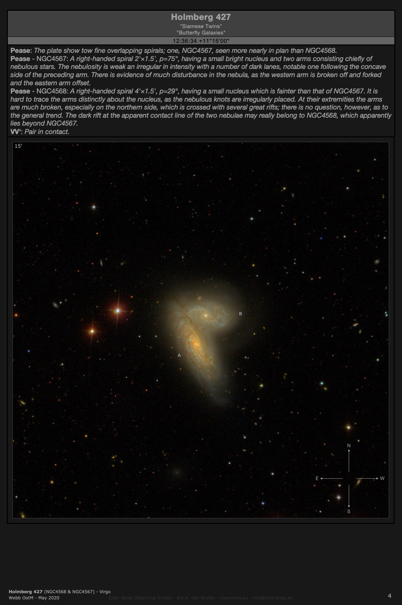 Galaxy pair Holmberg 427 (NGC4568 & NGC4567) - the "Siamese Twins" in Virgo Galaxy pair Holmberg 427 (NGC4568 & NGC4567) - the "Siamese Twins" in Virgo