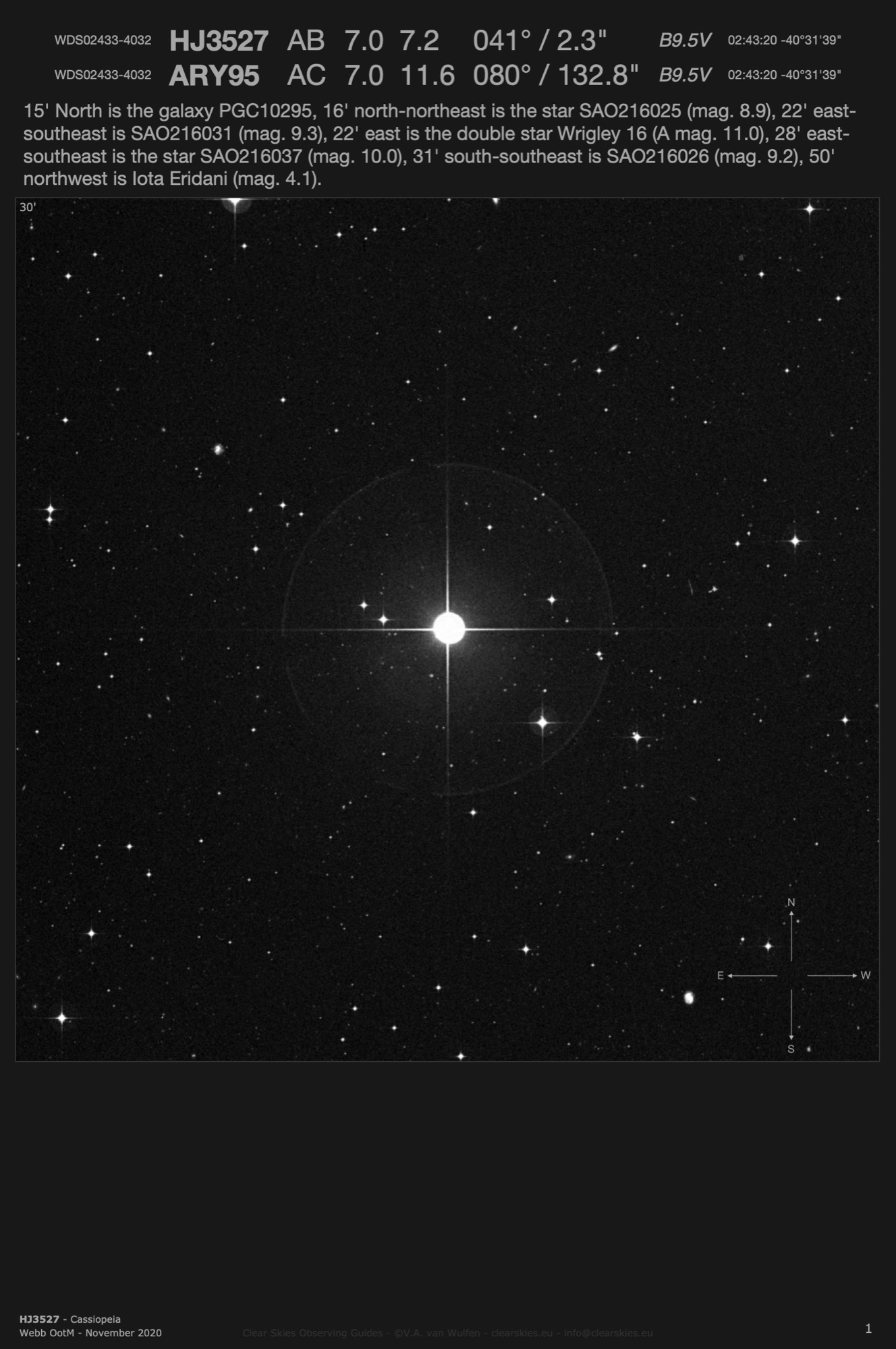 HJ3527 (WDS02433-4032) in Eridanus HJ3527 (WDS02433-4032) in Eridanus