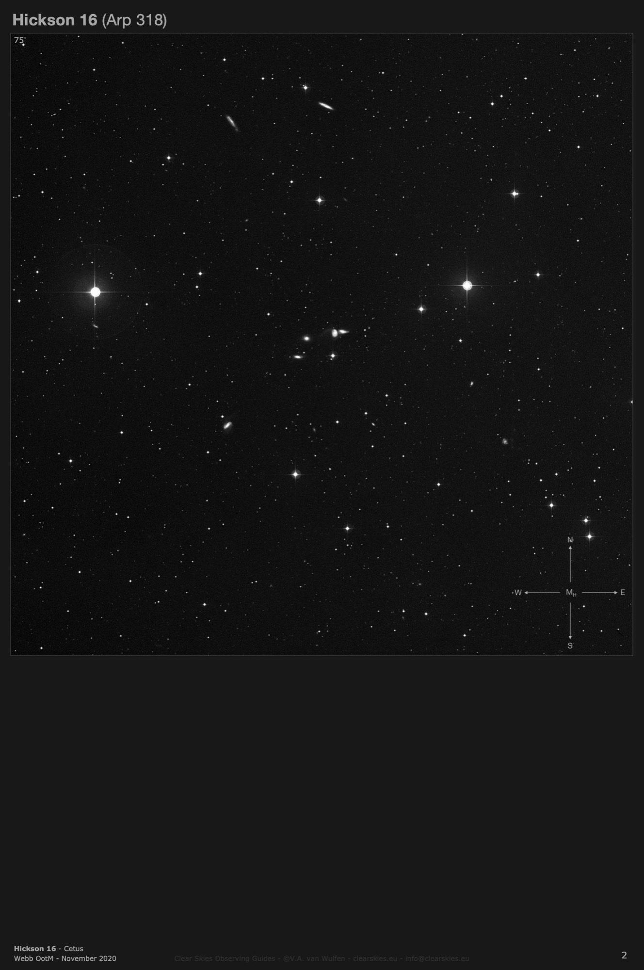 Galaxy group Hickson 16 in Eridanus