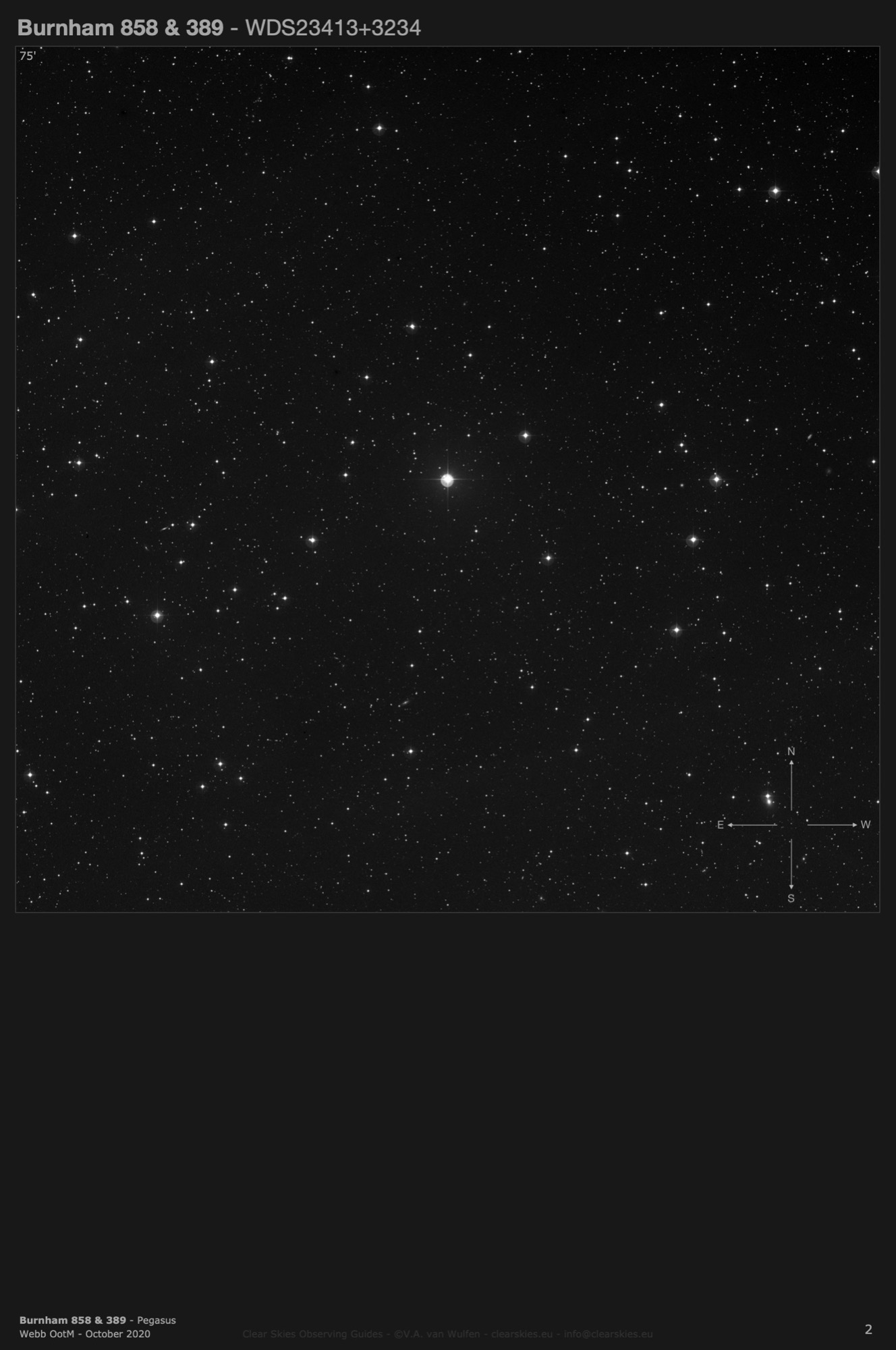 Burnham 858 & 389 (WDS23413+3234) in Pegasus Burnham 858 & 389 (WDS23413+3234) in Pegasus