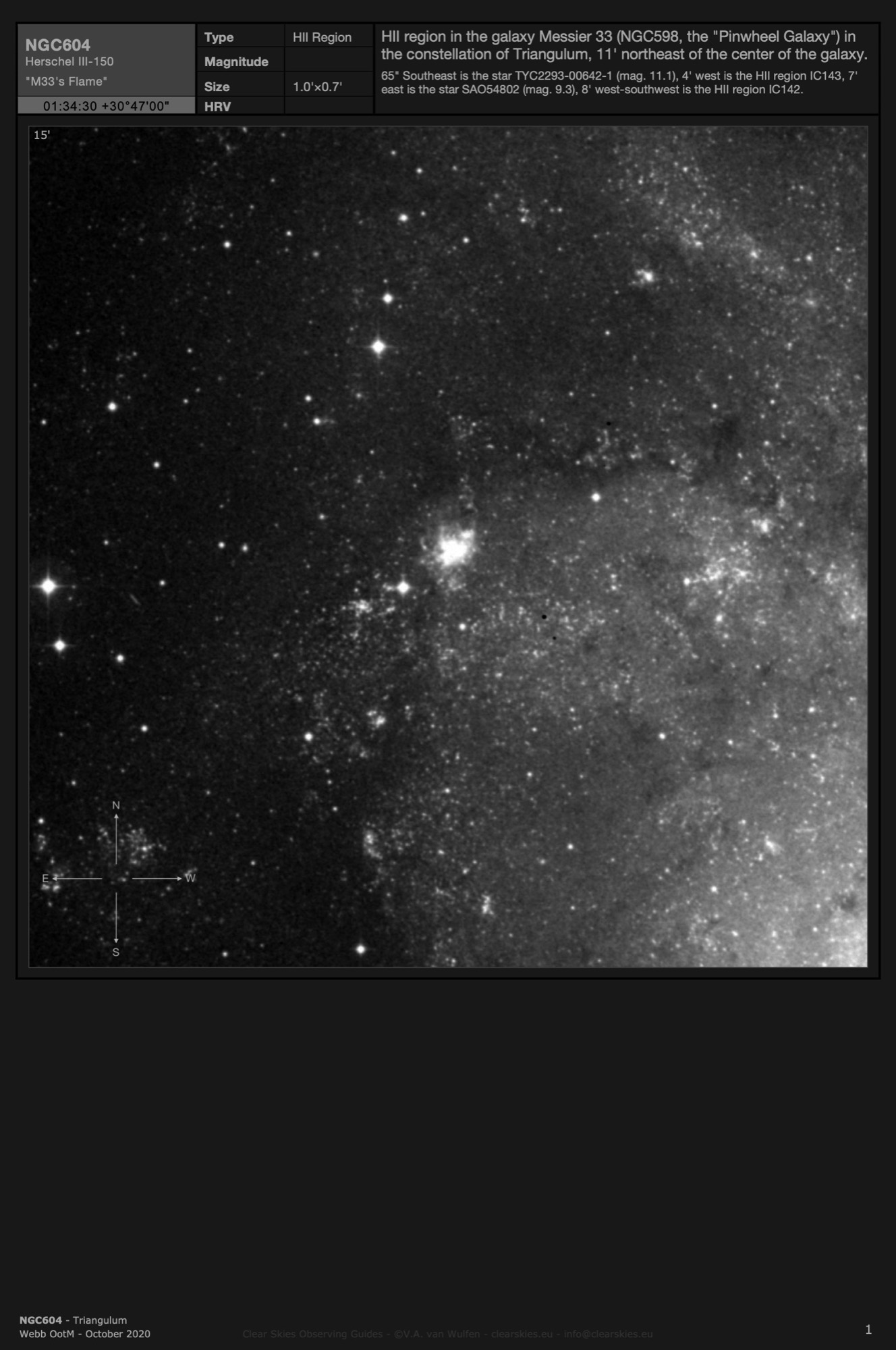 HII Region NGC604 - "M33's Flame" in Triangulum HII Region NGC604 - "M33's Flame" in Triangulum